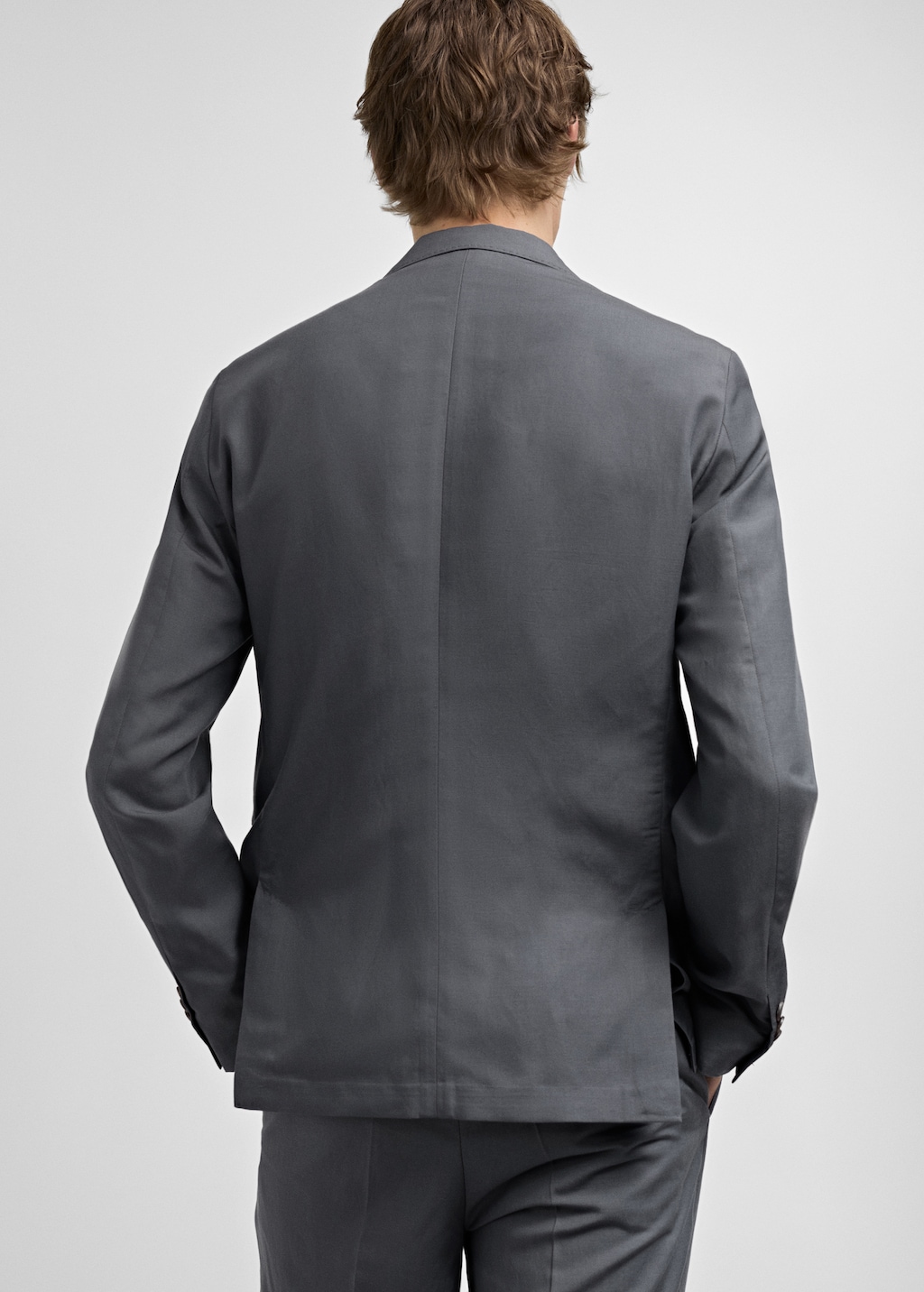Slim-fit linen-blend suit jacket