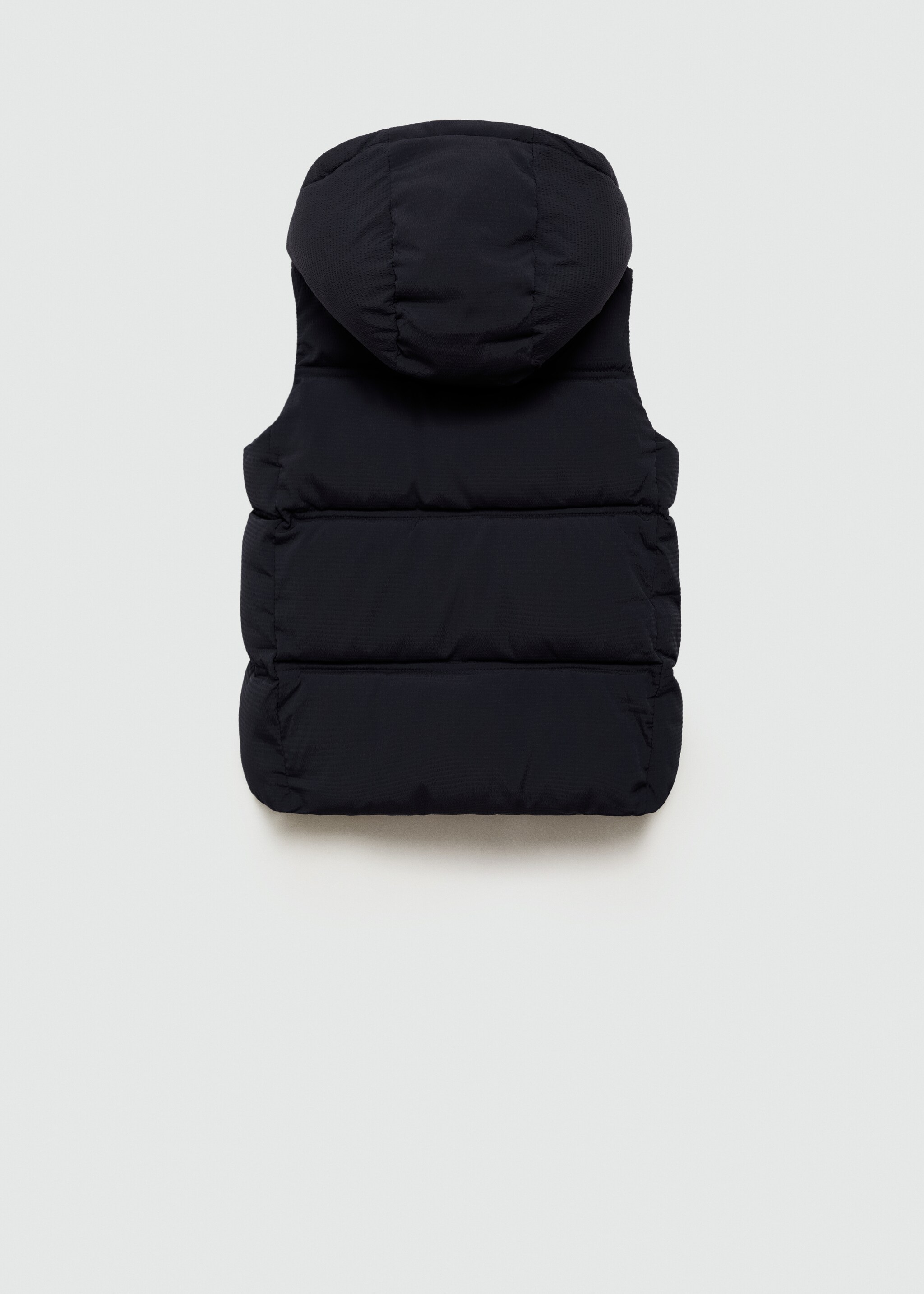 Quilted gilet with hood - Reverse of the article