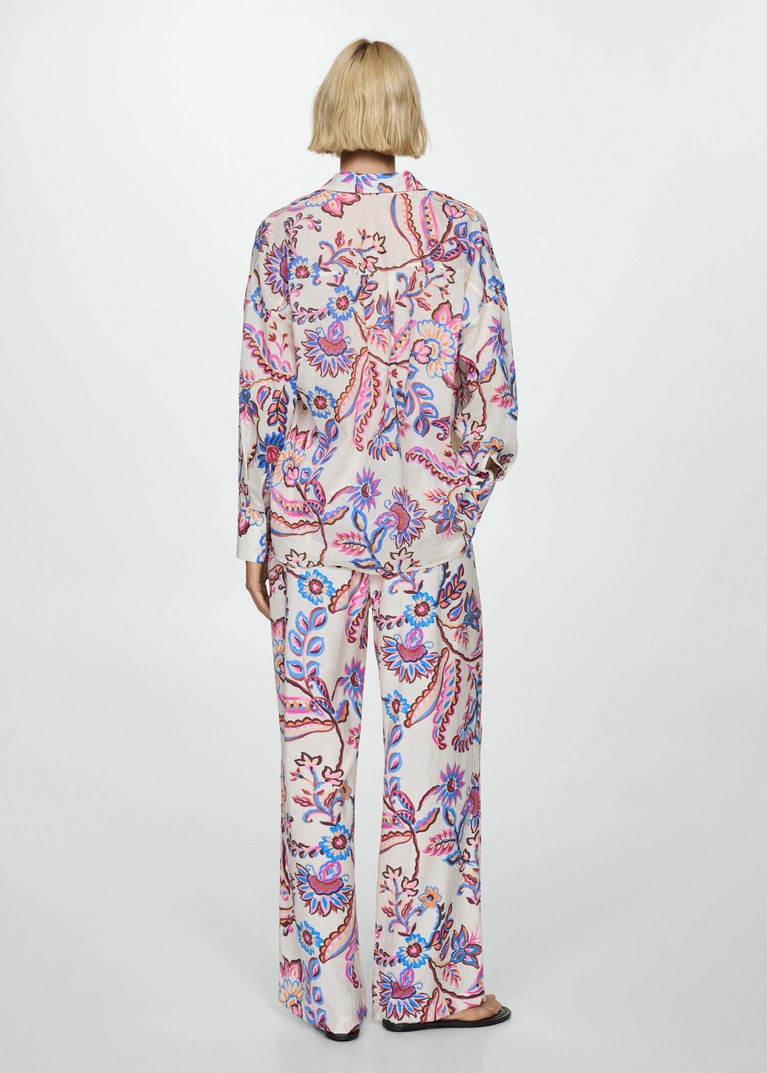 Pantalon droit imprimé fleuri - Verso de l’article