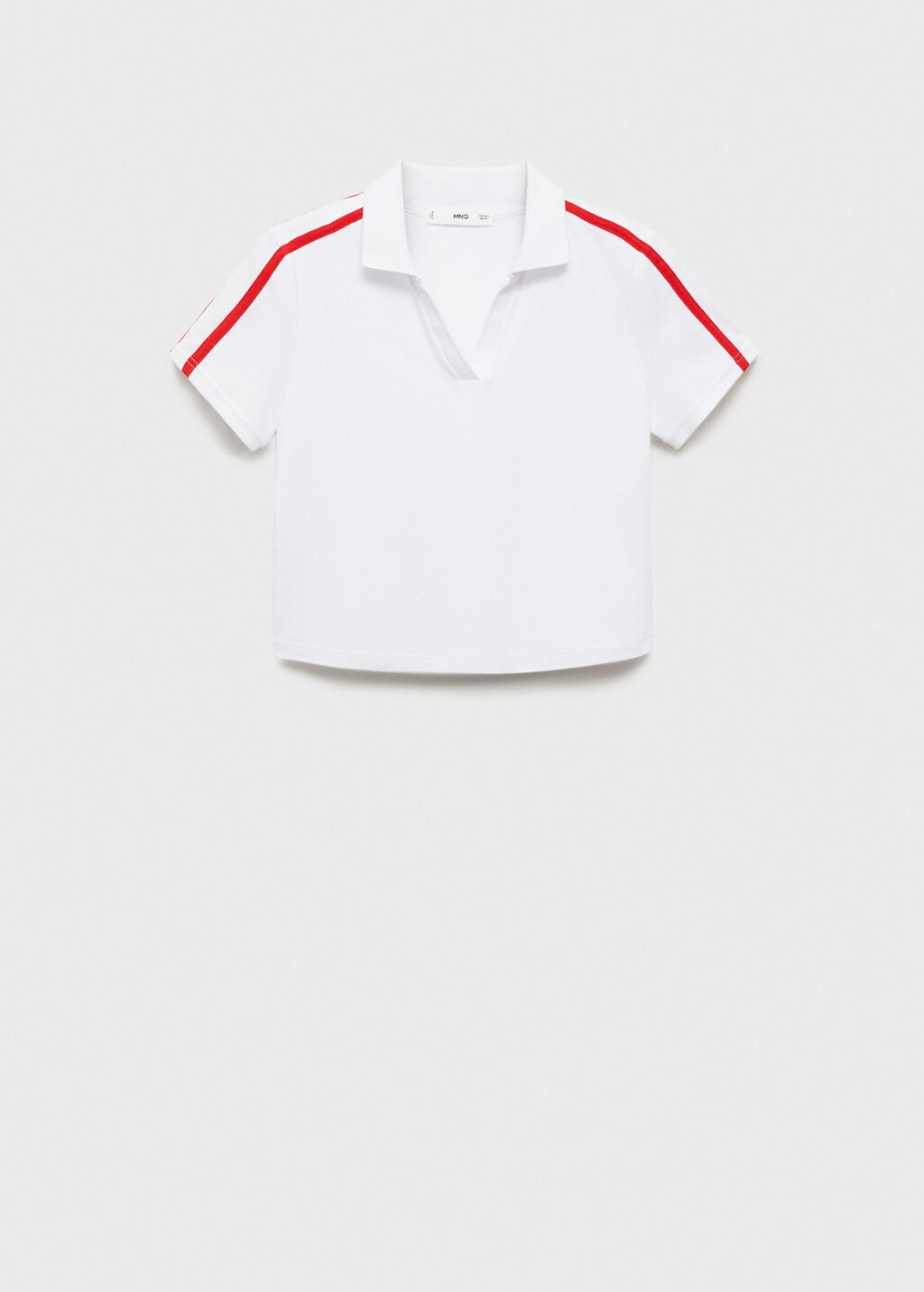 Mango Contrasting stripes cotton polo shirt