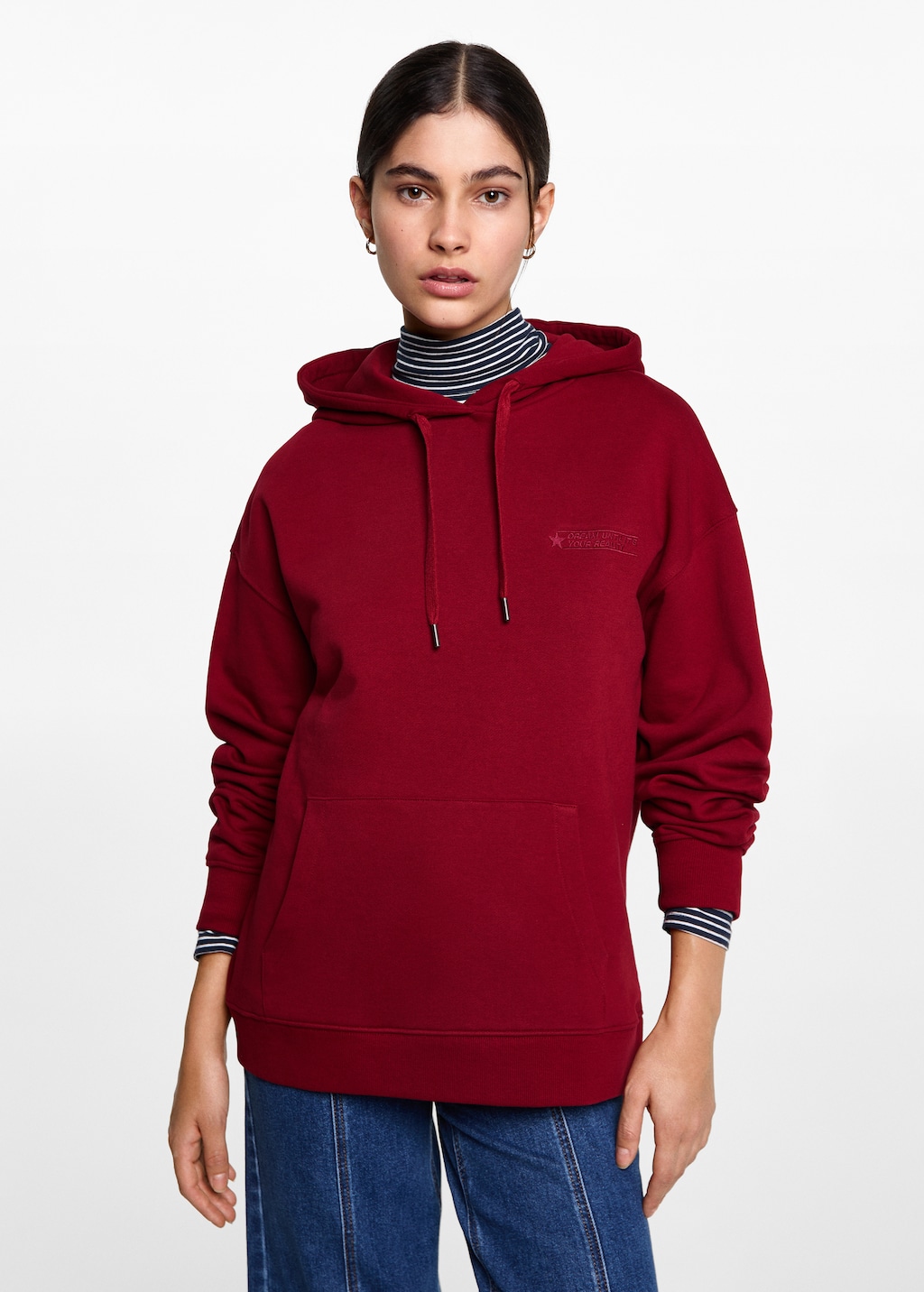Embroidered detail cotton sweatshirt Teen MANGO Ireland