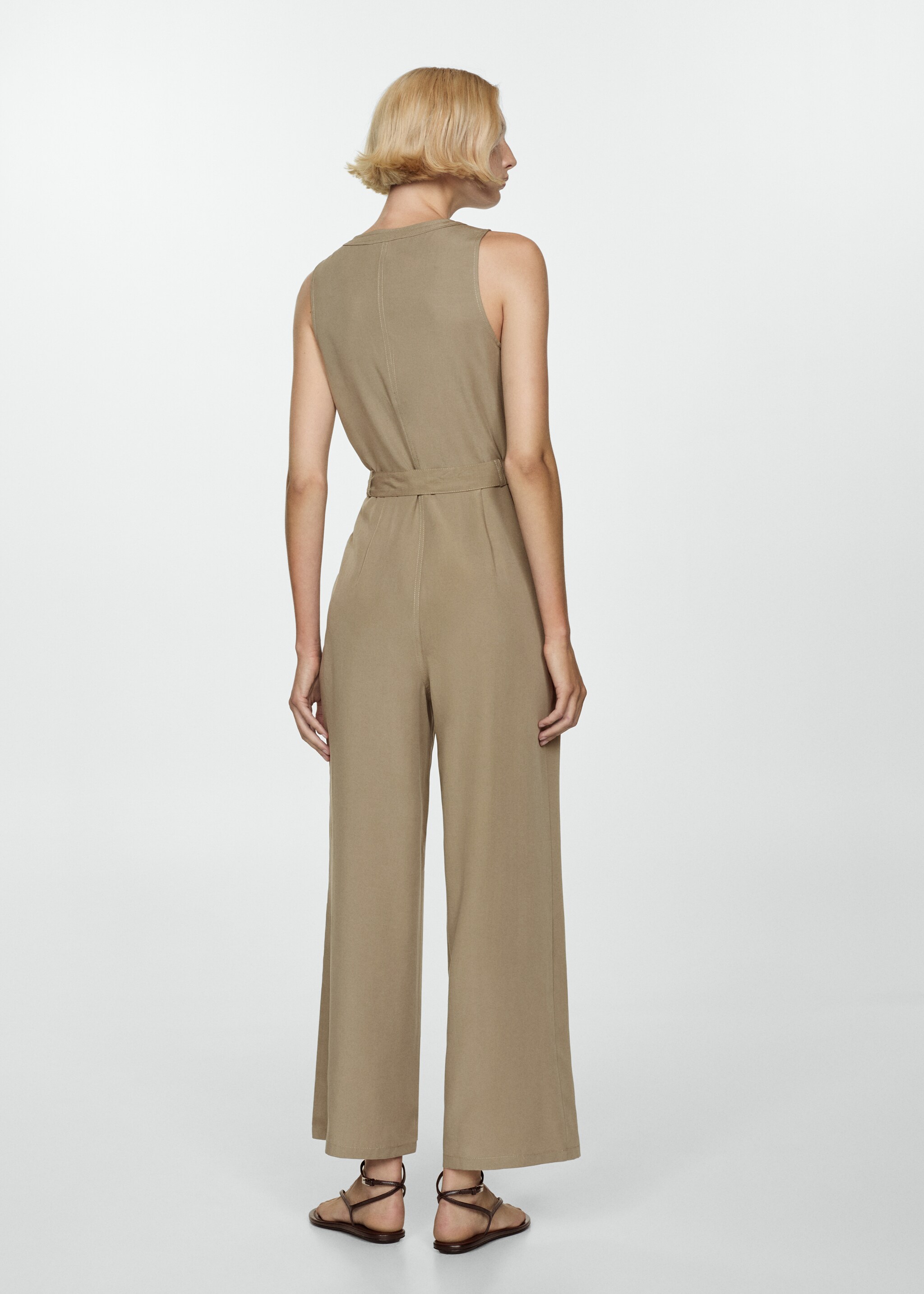 Lyocell jumpsuit with belt - Reverse of the article