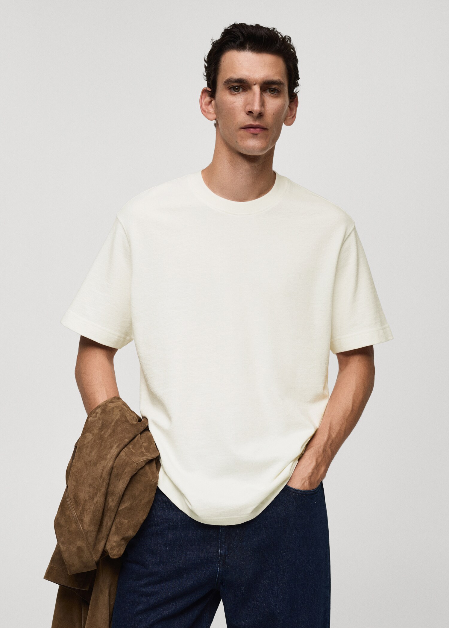 T-shirt de 100% algodão relaxed fit - Plano médio