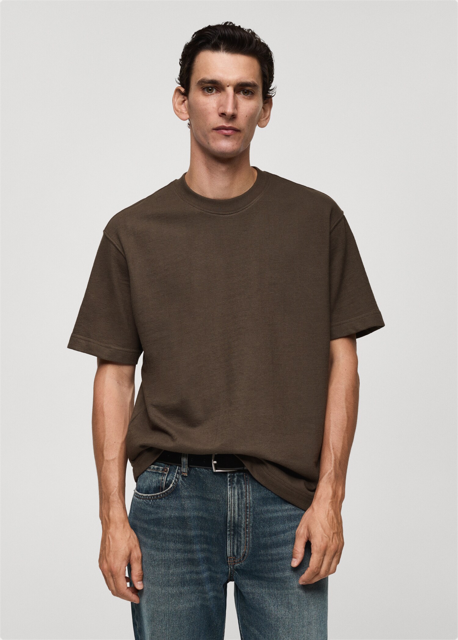 T-shirt de 100% algodão relaxed fit - Plano médio