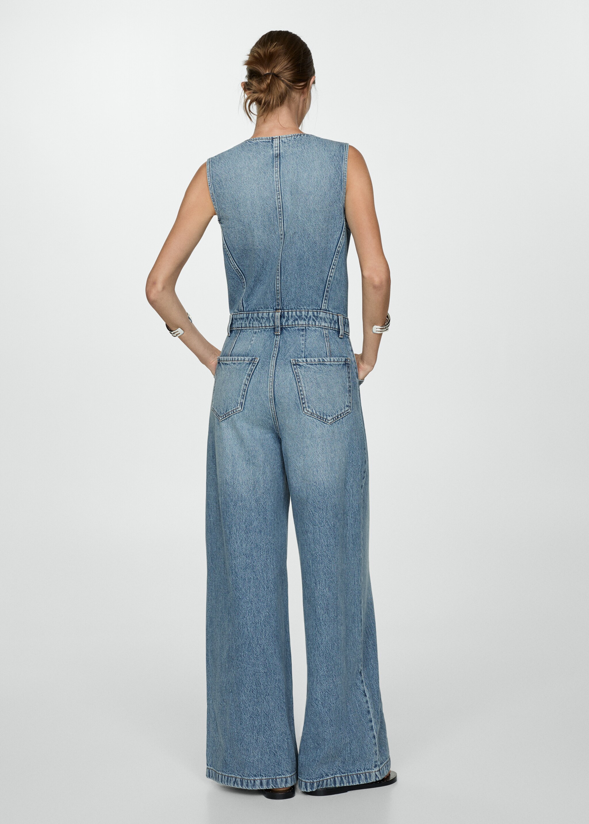 Lange denim jumpsuit - Achterkant van het artikel