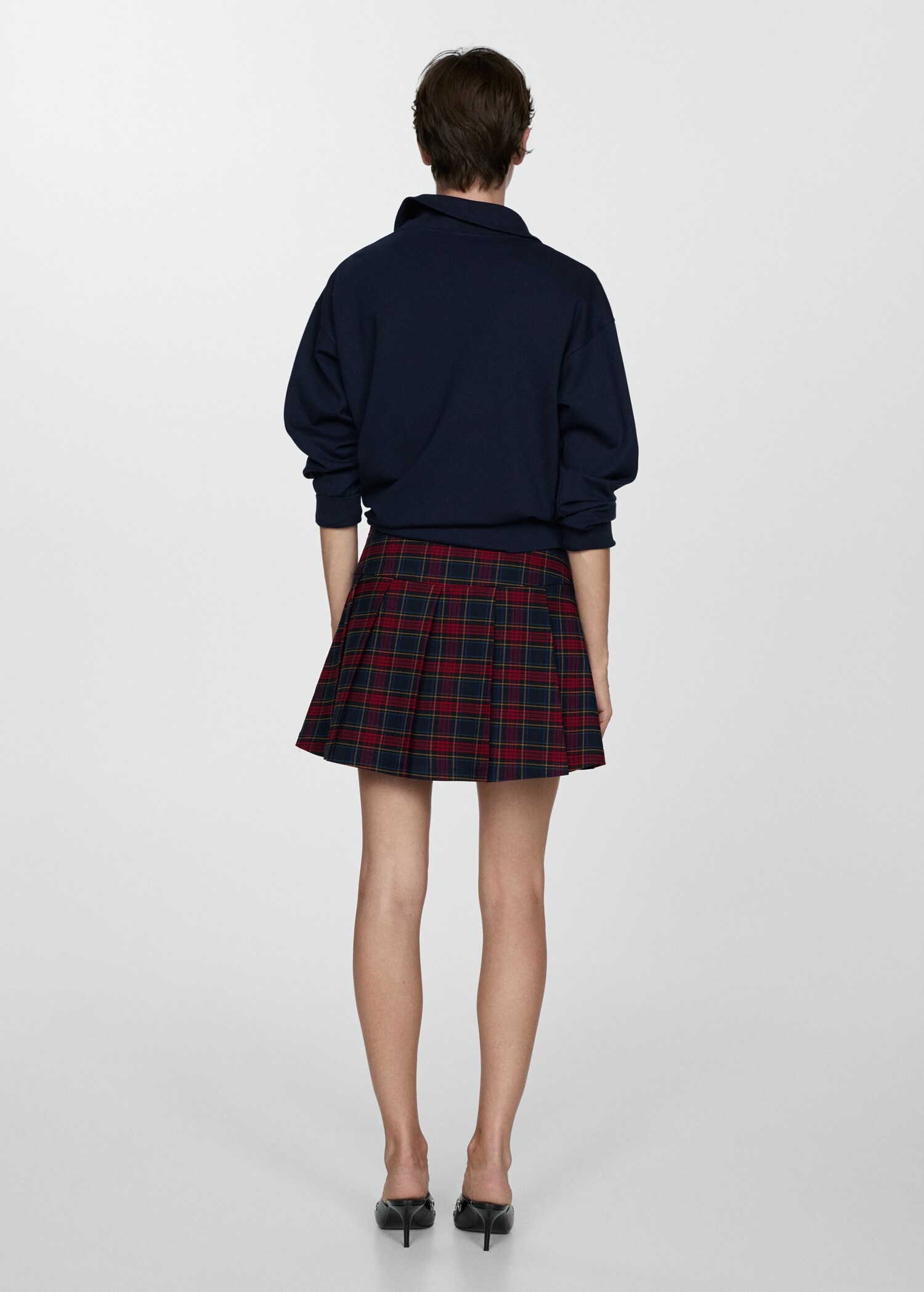 ANDMARY Coco check pleats skirt S Black（andmary Coco check pleats 