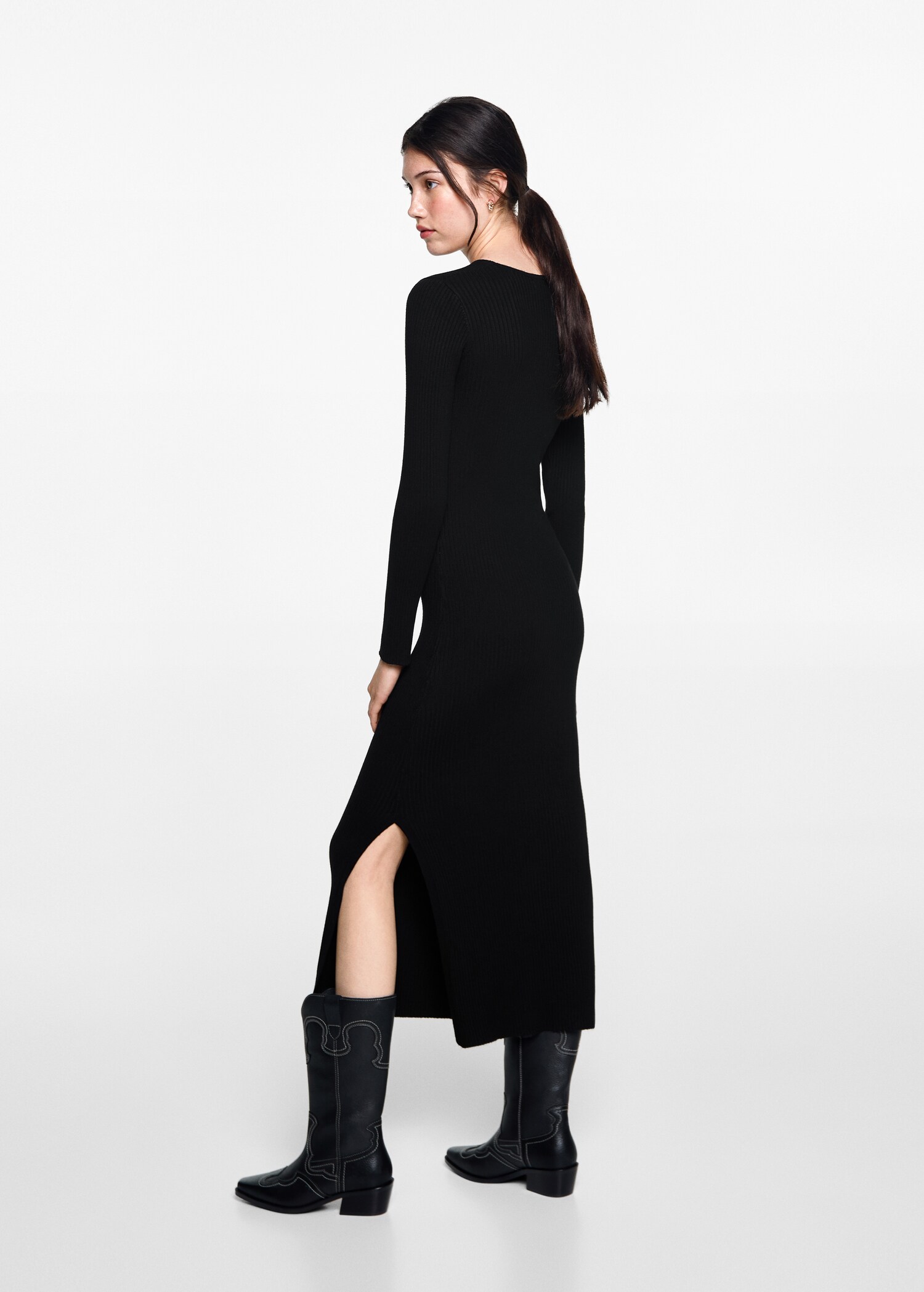 Vestit midi canalé - Revers de l'article