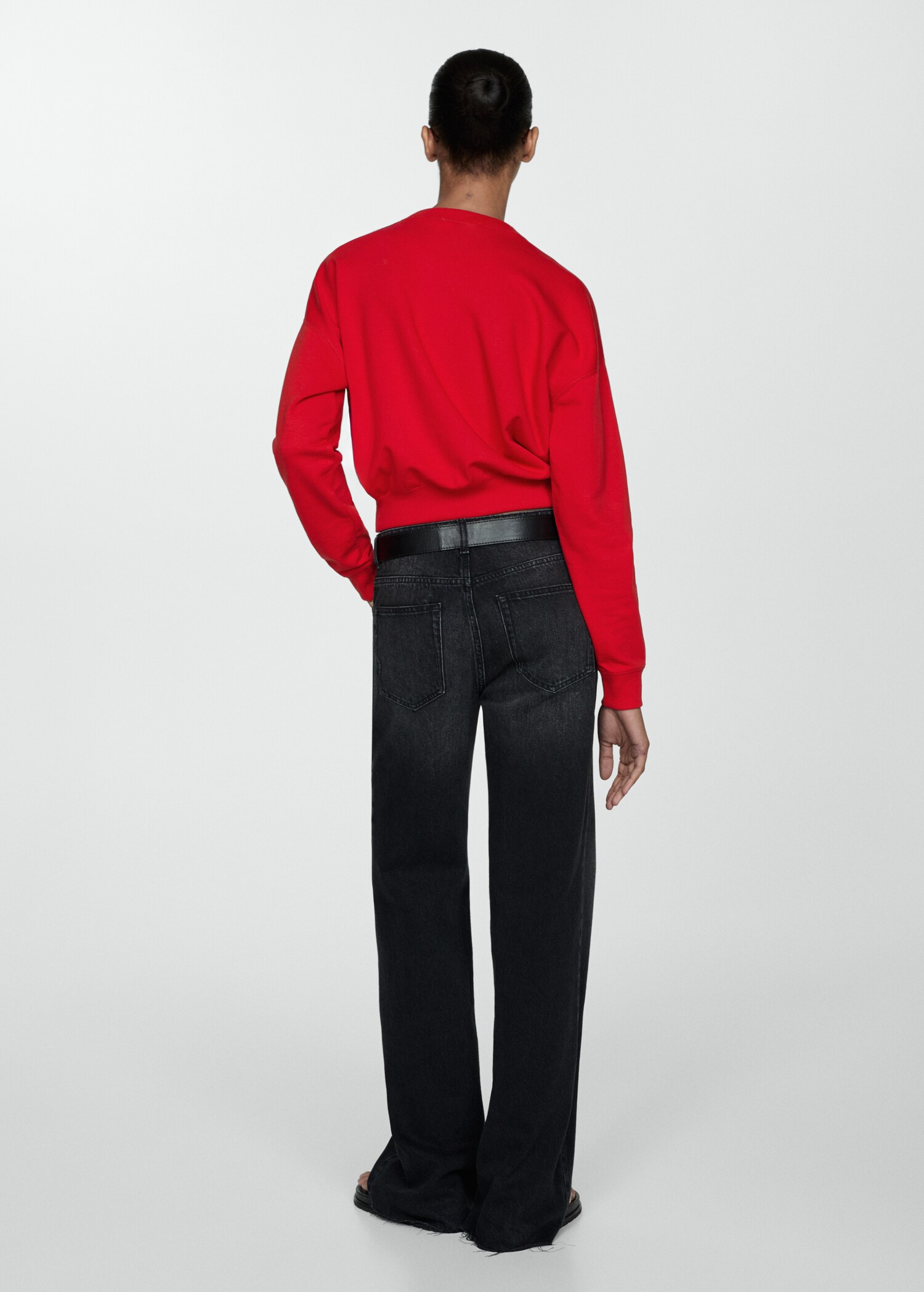 Round-neck cotton sweatshirt - Reverse of the article
