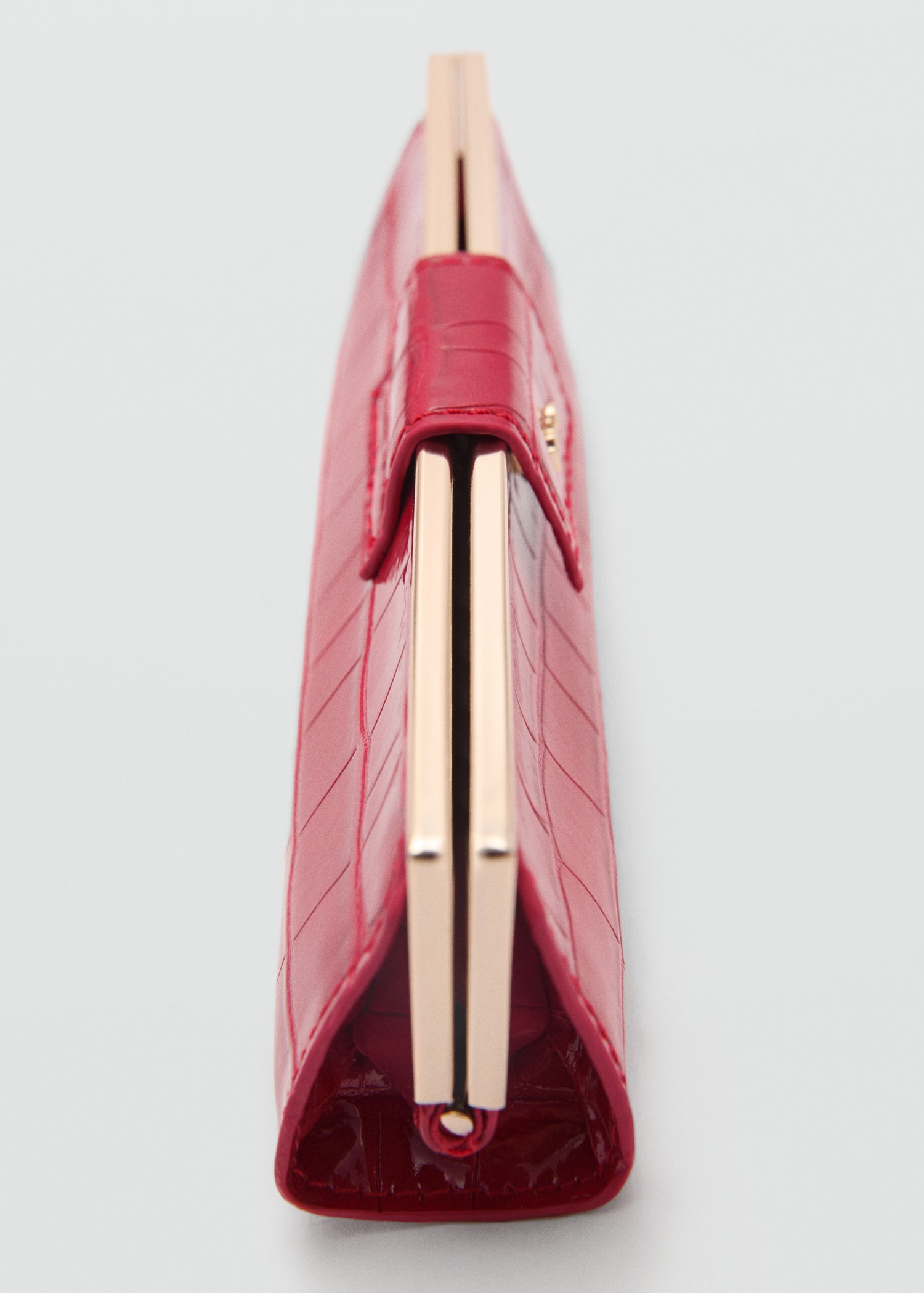 Crocodile-effect clutch purse - Medium plane