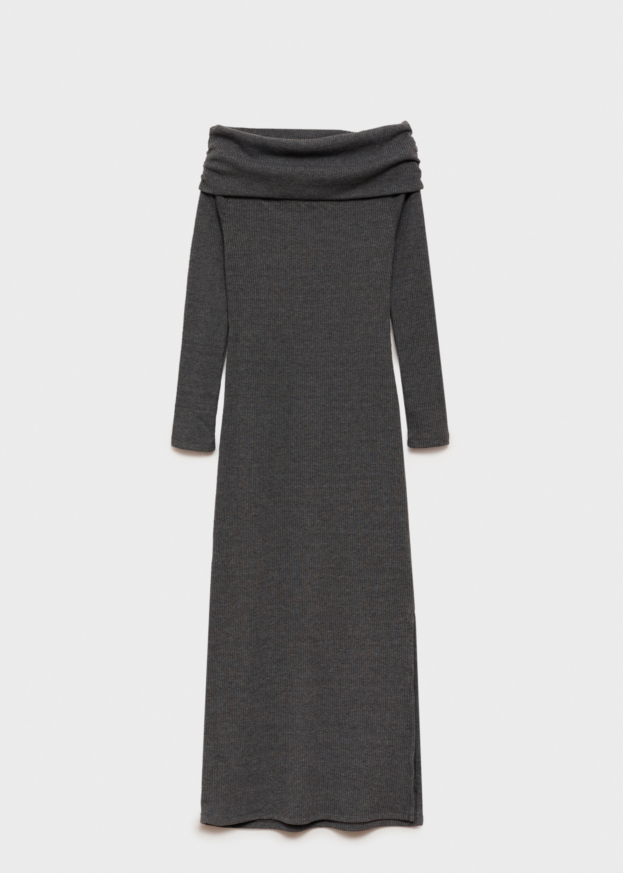 Robe midi épaules dénudées - Article sans modèle, Gris. Ref: 77094053-00.