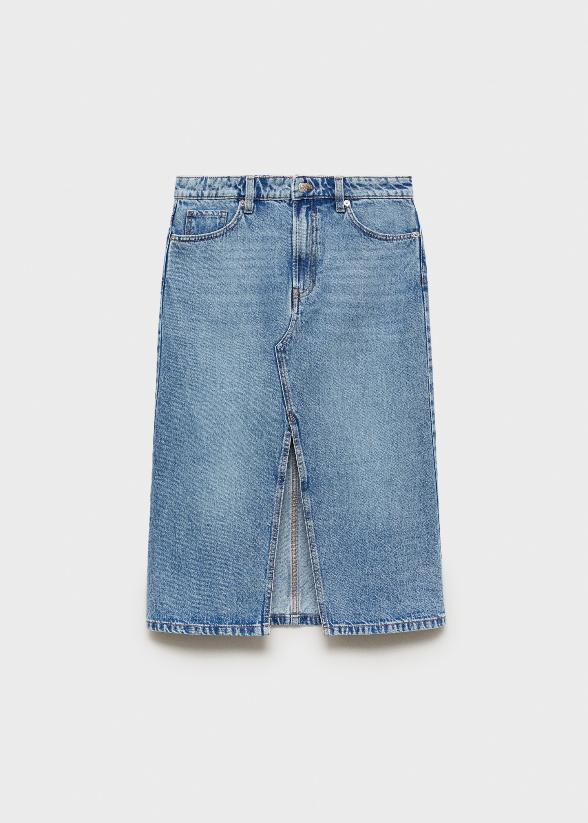 Denim midi-skirt - Article without model, Medium Blue. Ref: 77094054-00.