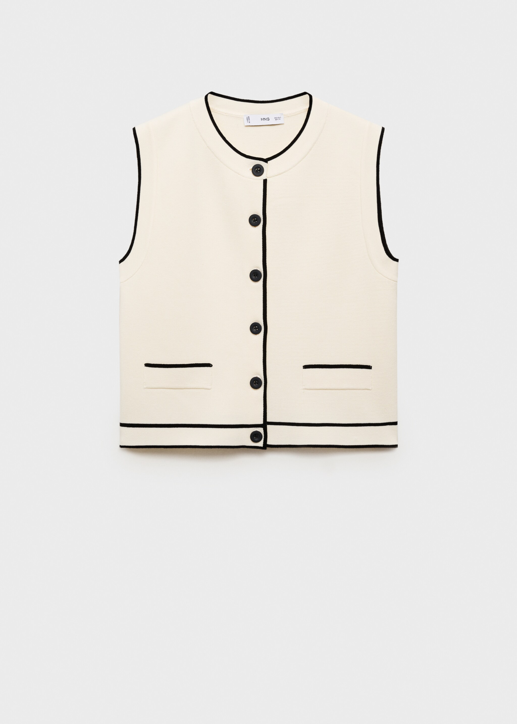 Knitted waistcoat with contrast piping - Article without model