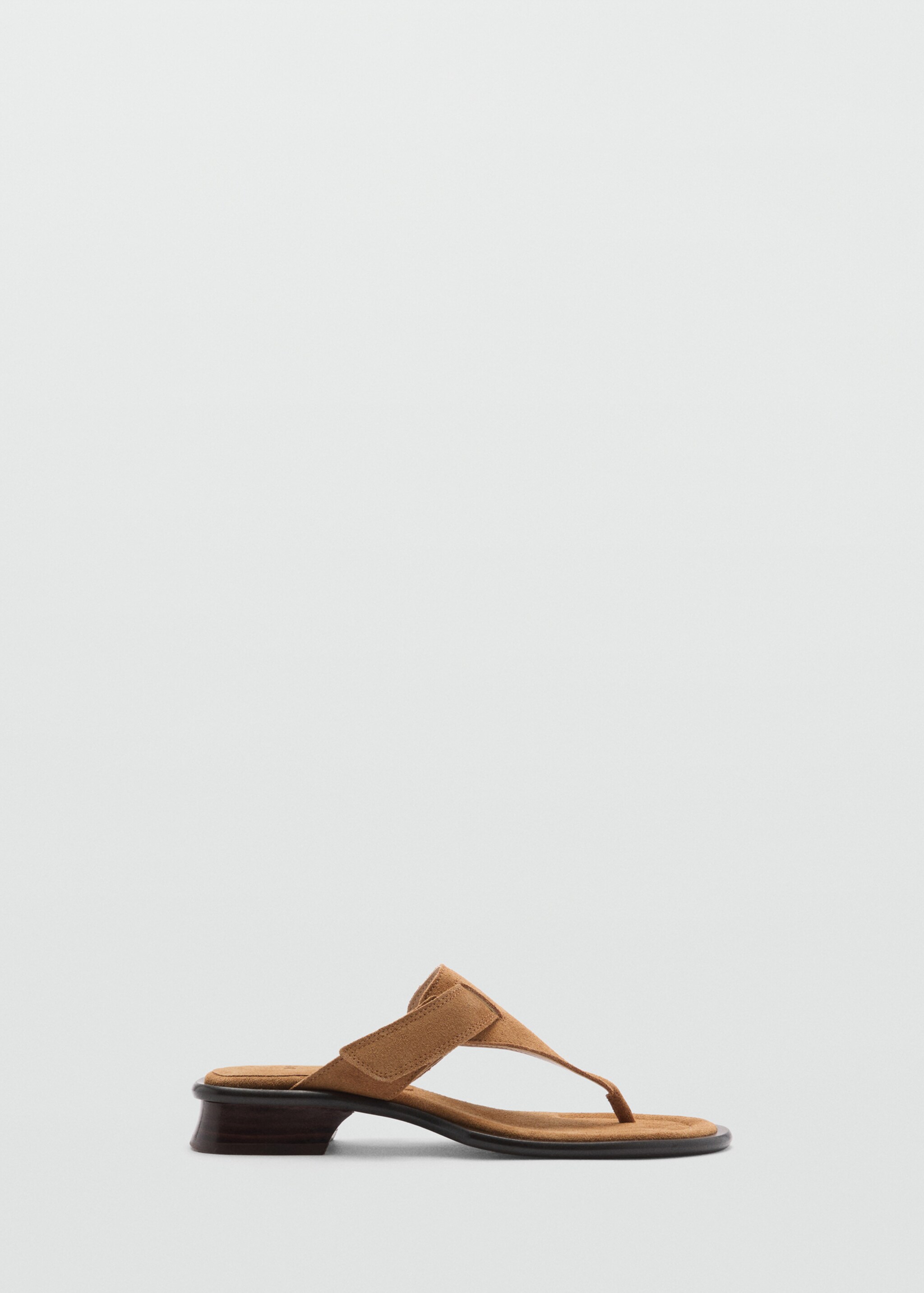 Suede panel sandal - Article without model, Leather. Ref: 77094057-00.