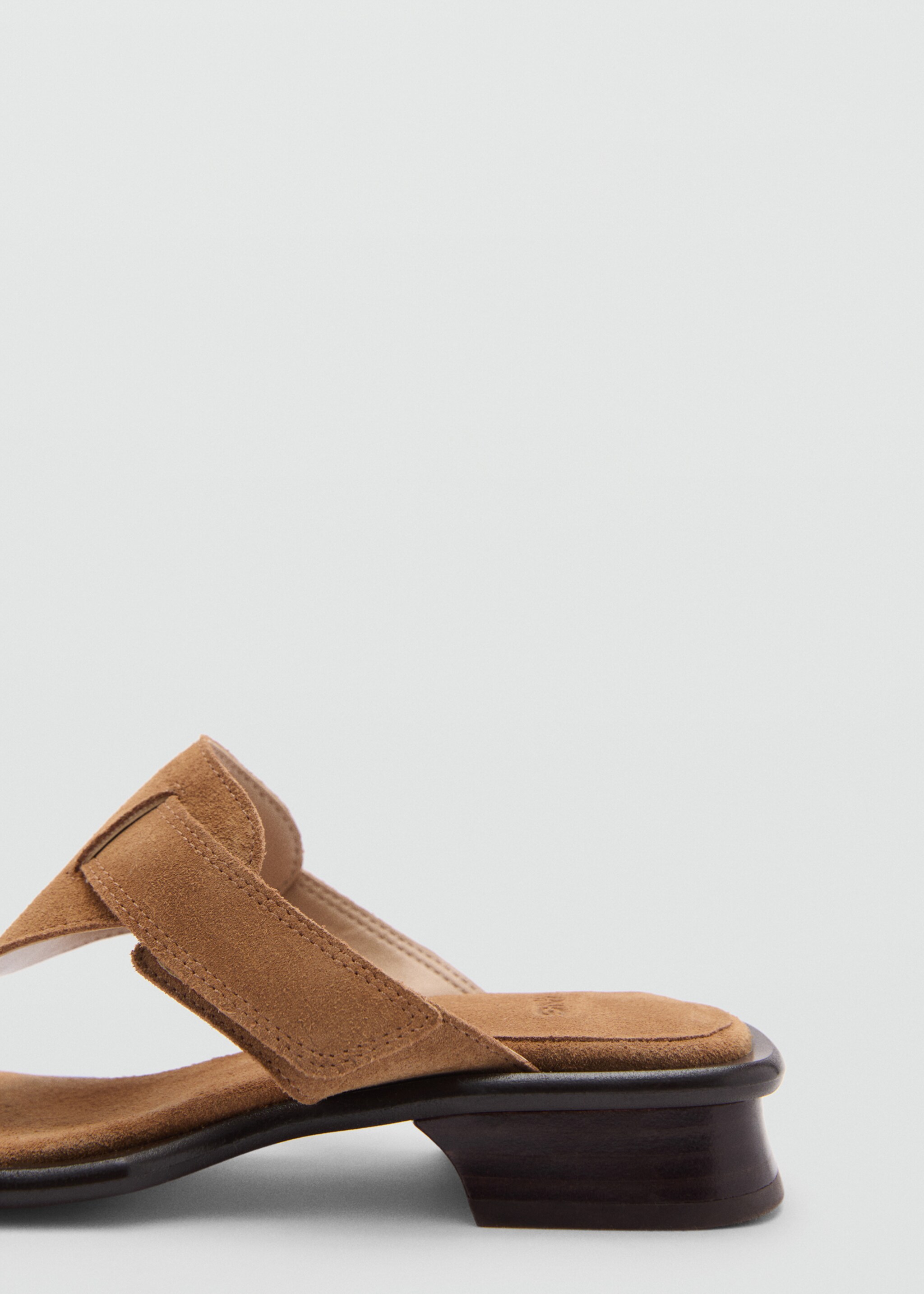 Suede panel sandal - Details of the article 1, Leather. Ref: 77094057-00.