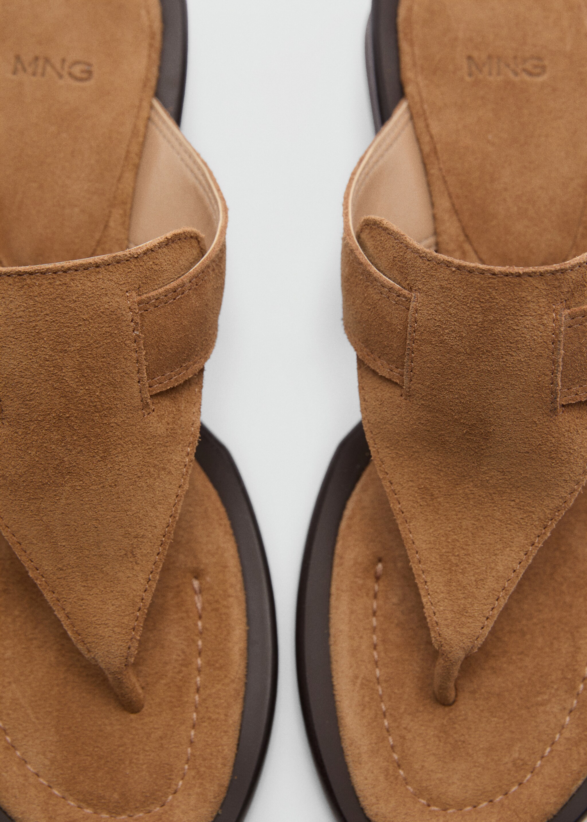 Suede panel sandal - Details of the article 2, Leather. Ref: 77094057-00.