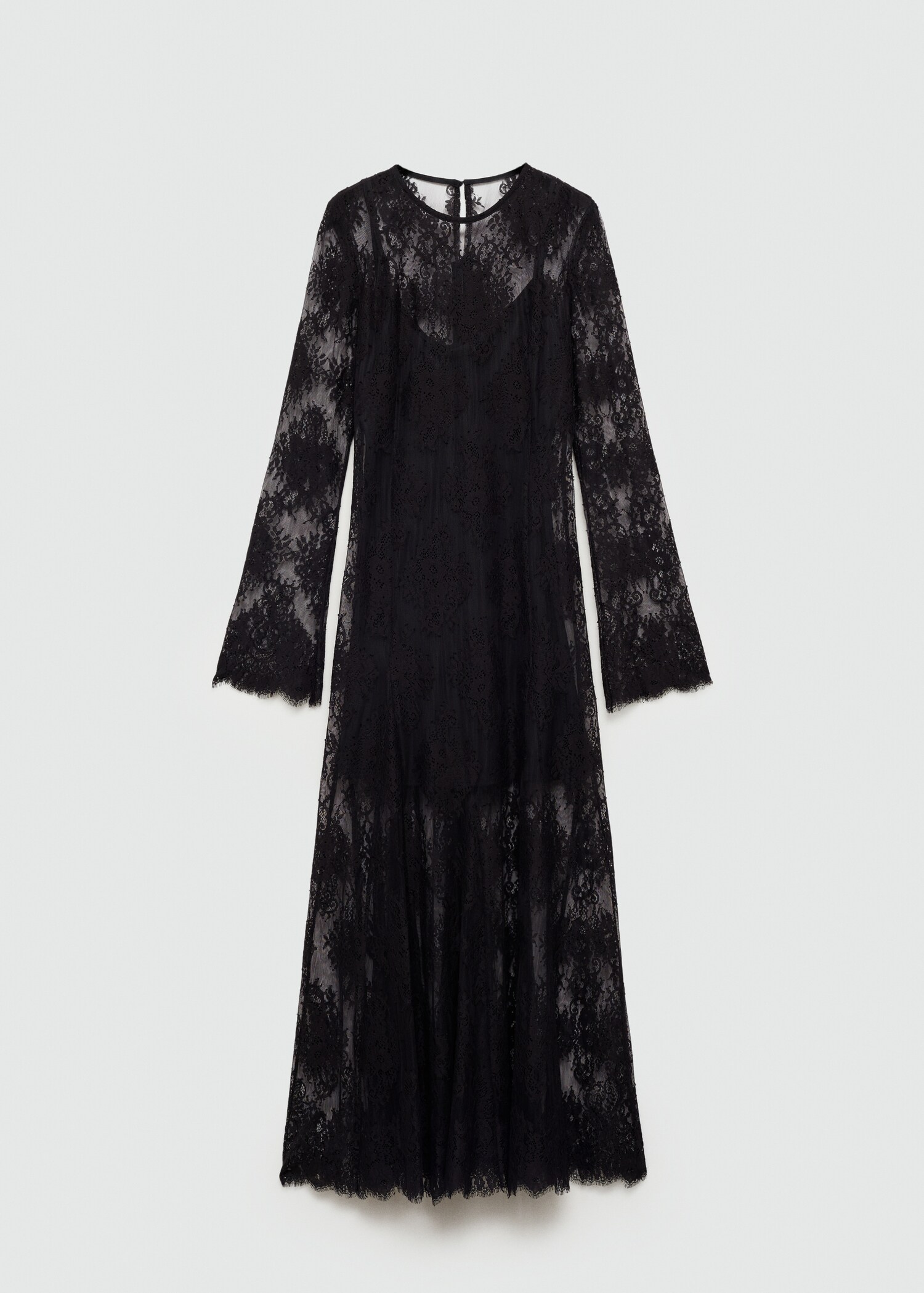 Semi-transparent lace long dress - Article without model