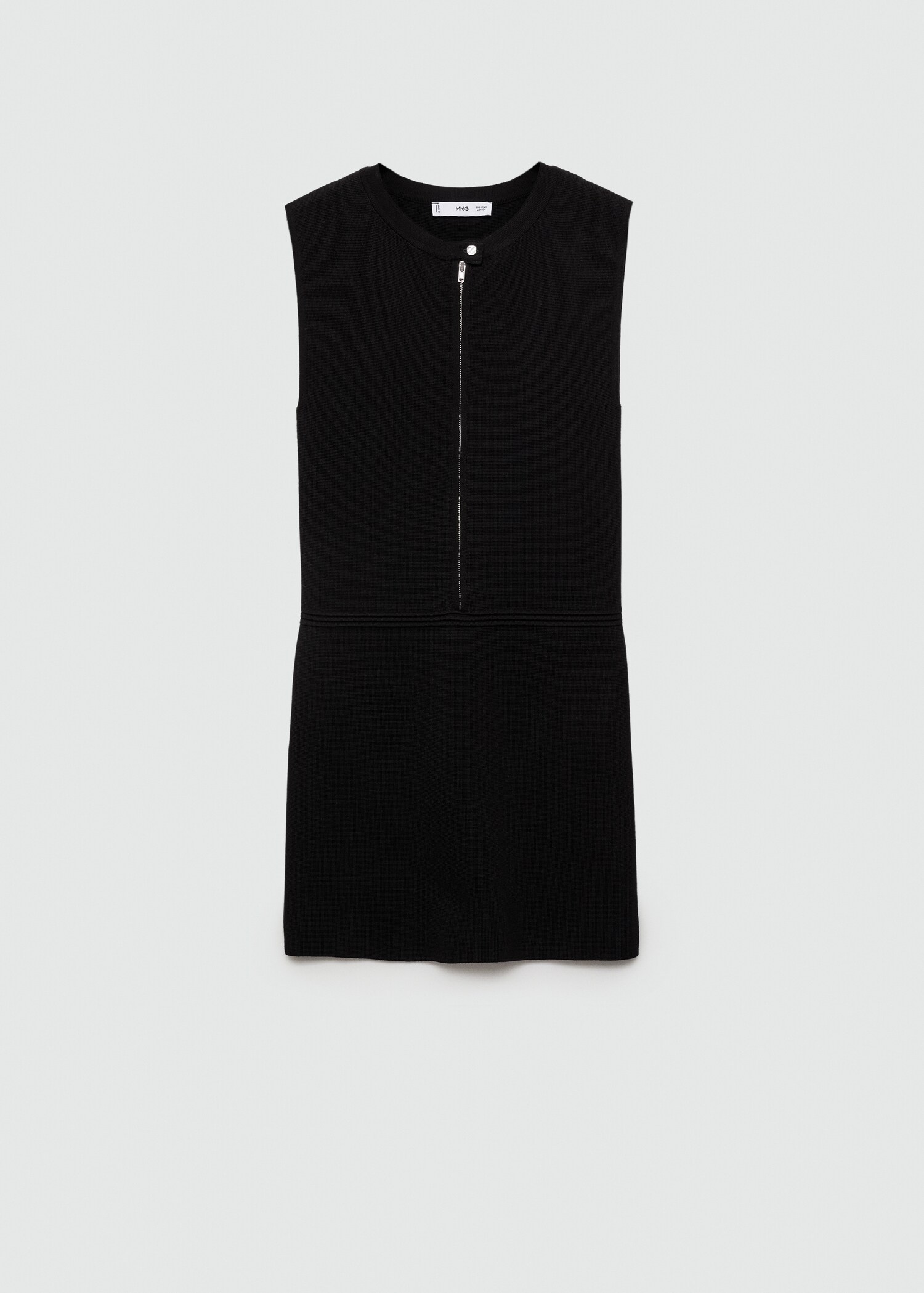 Short knitted dress with zip - Article without model