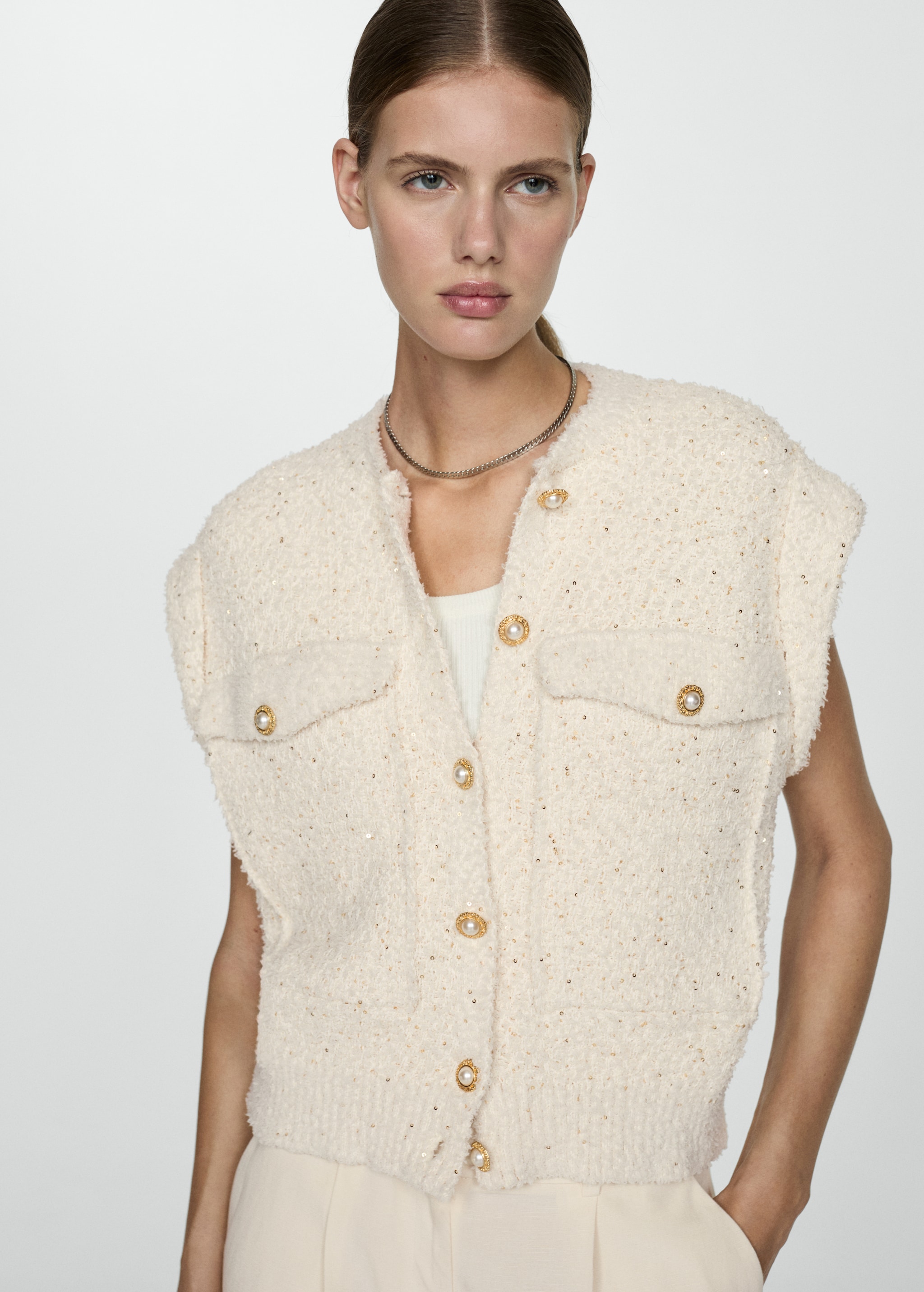 Sequin knitted vest