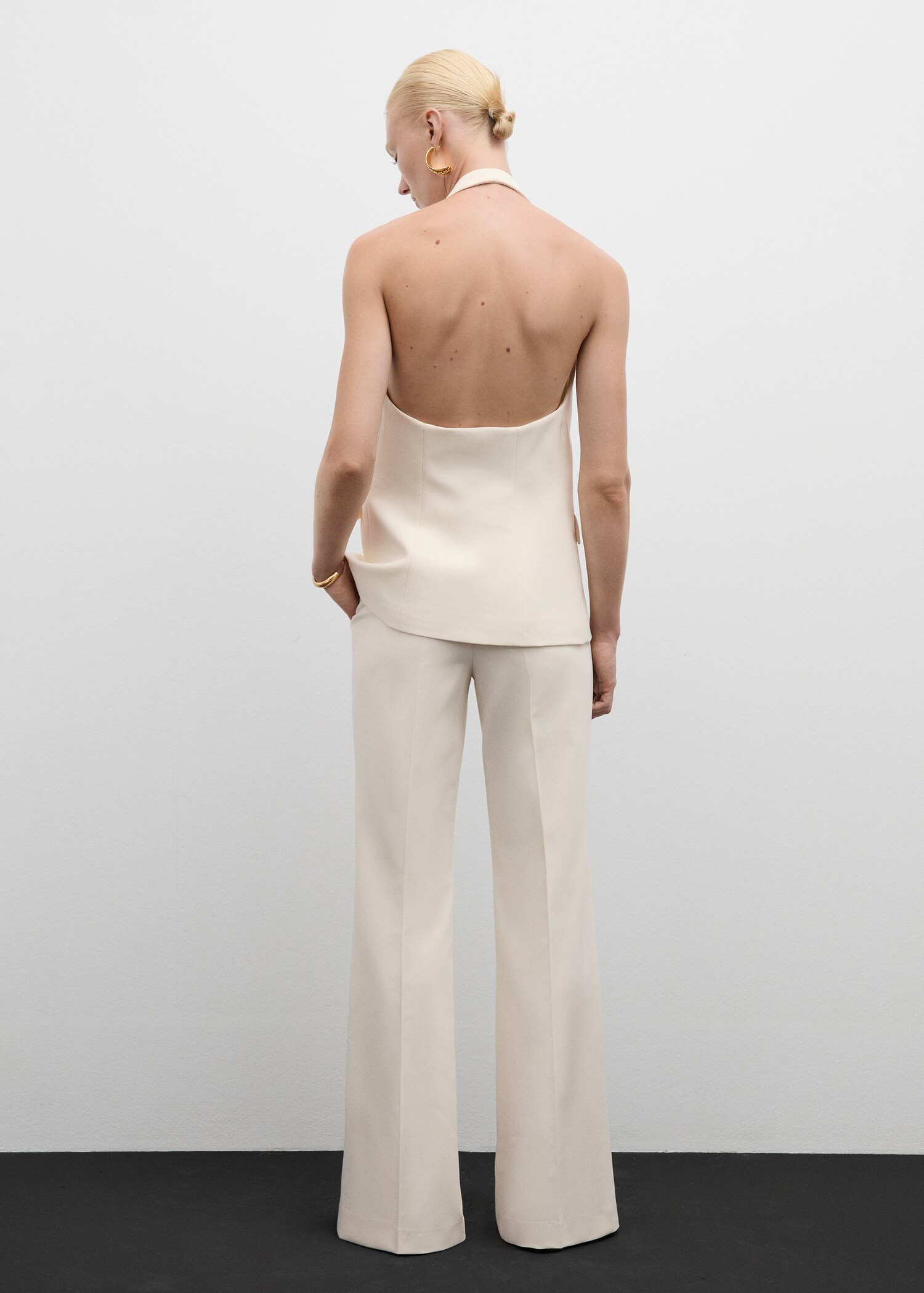 Gilet emmanchures américaines bouton bijou - Verso de l’article