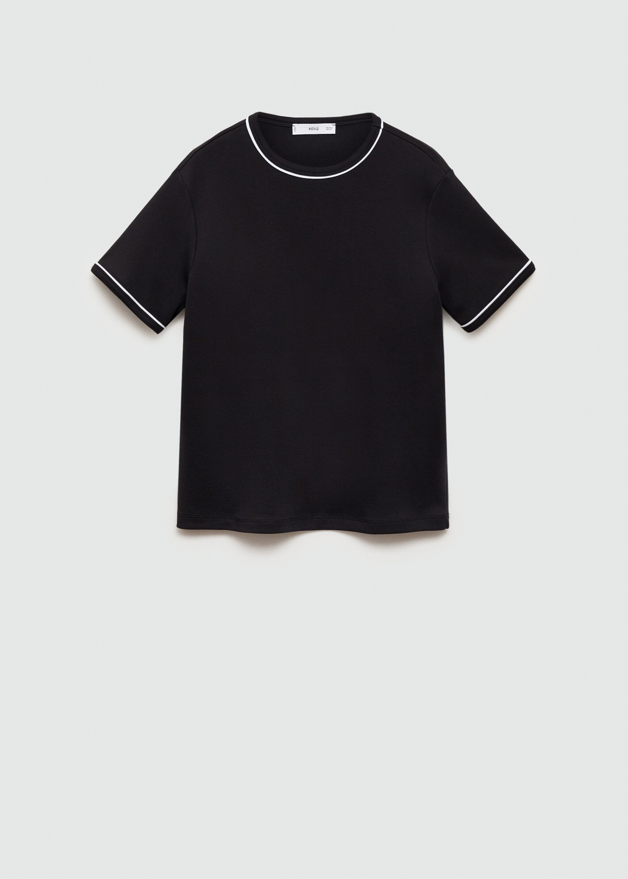100% cotton t-shirt with contrast piping - Article without model