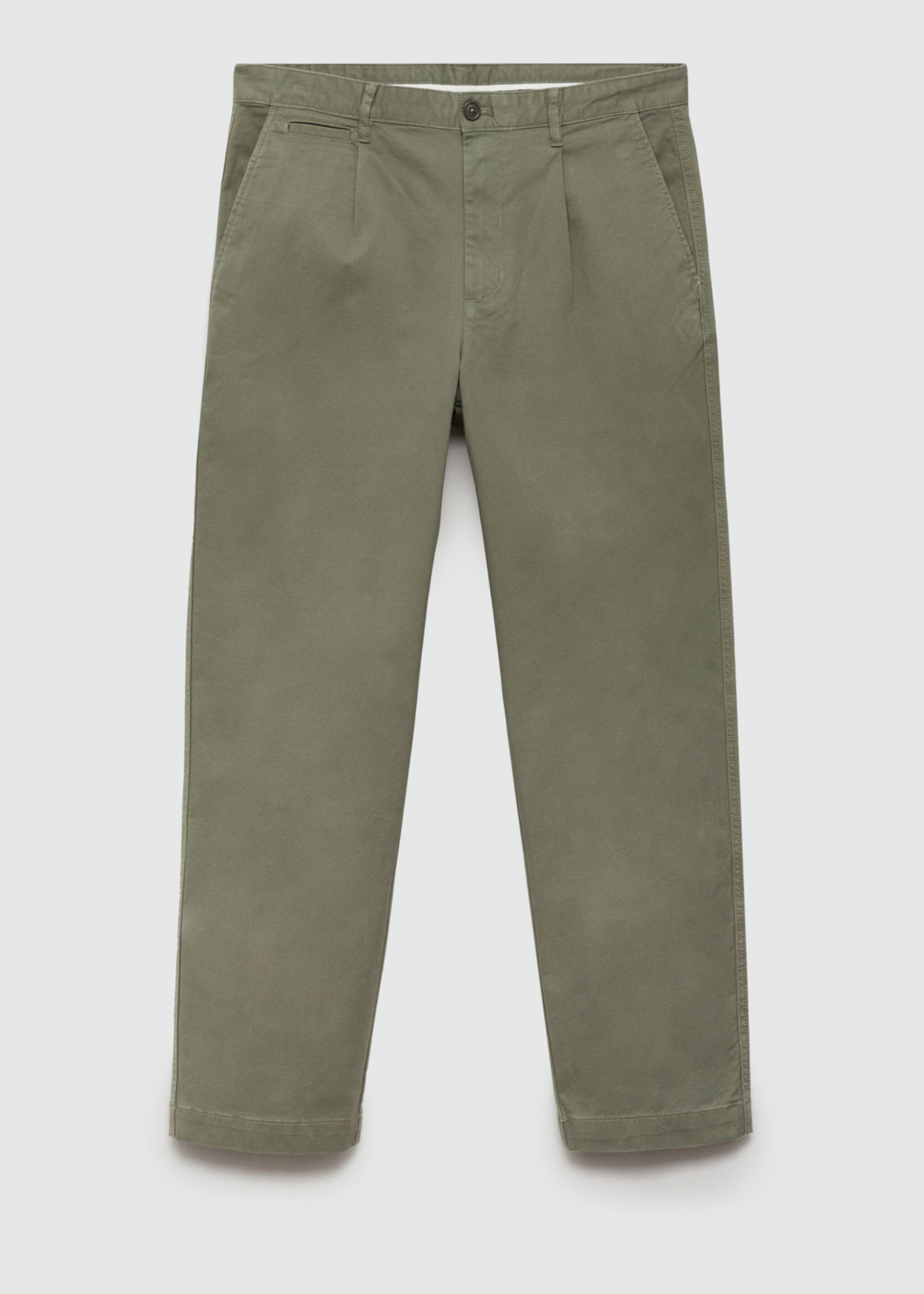 Regular fit pleated cotton trousers - Article without model