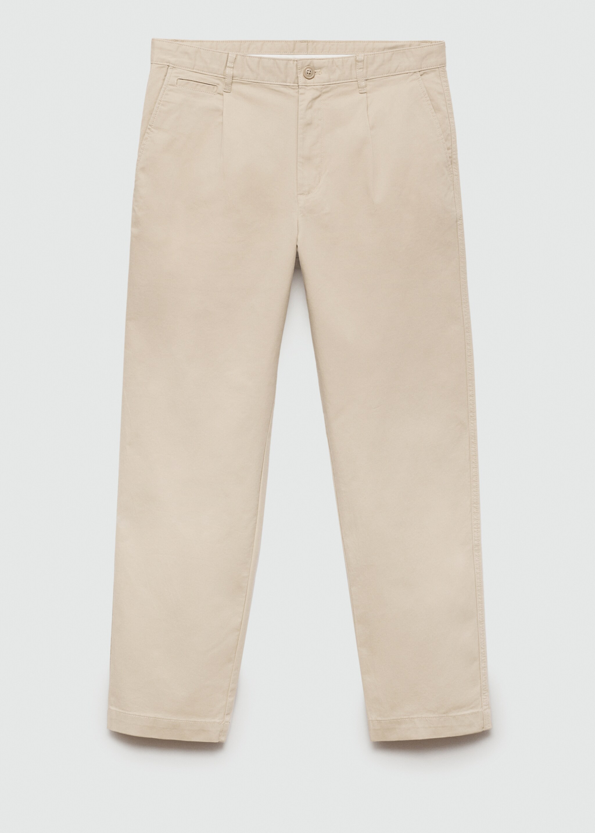 Regular fit pleated cotton trousers - Article without model