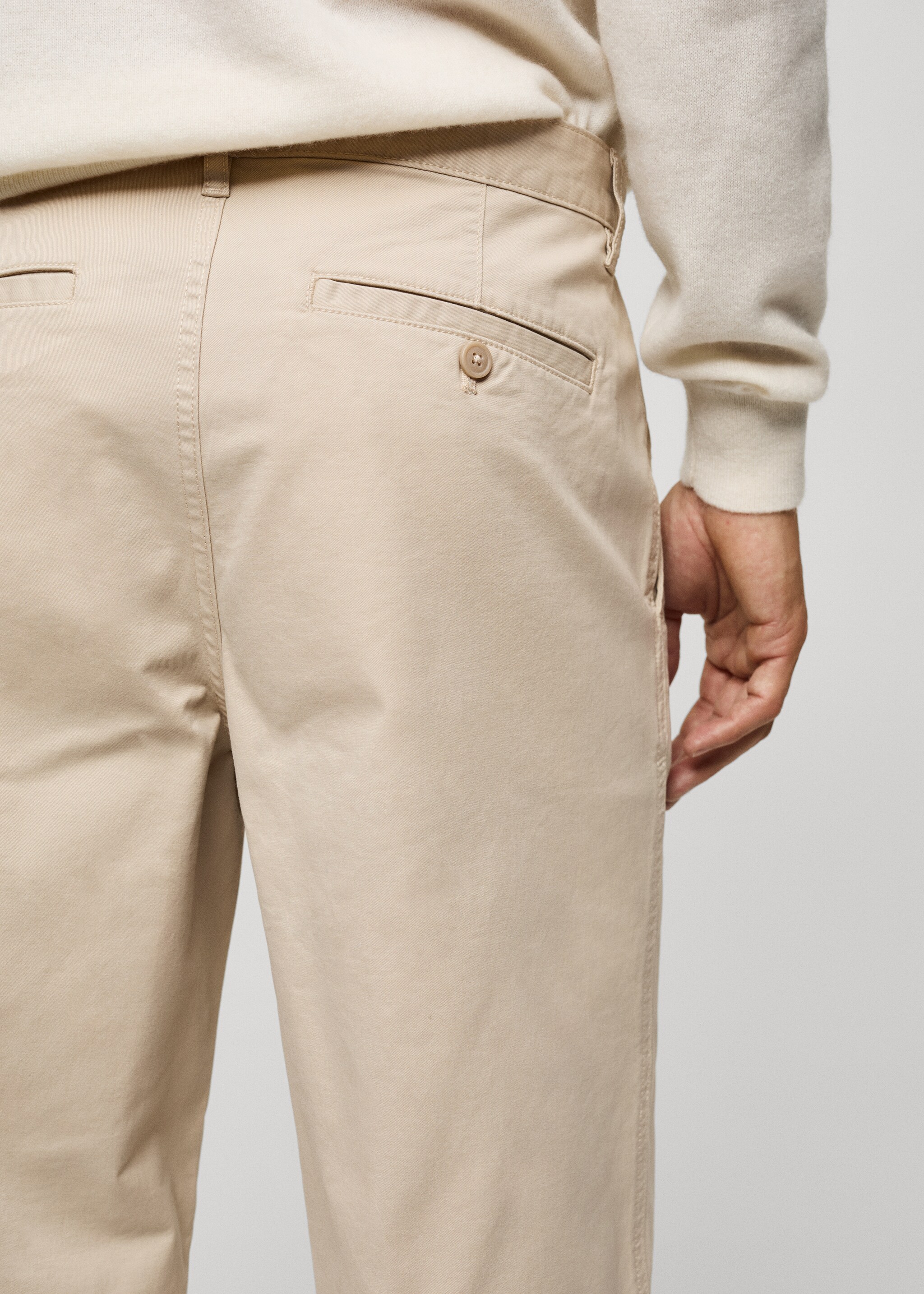 Regular fit pleated cotton trousers - Details of the article 6