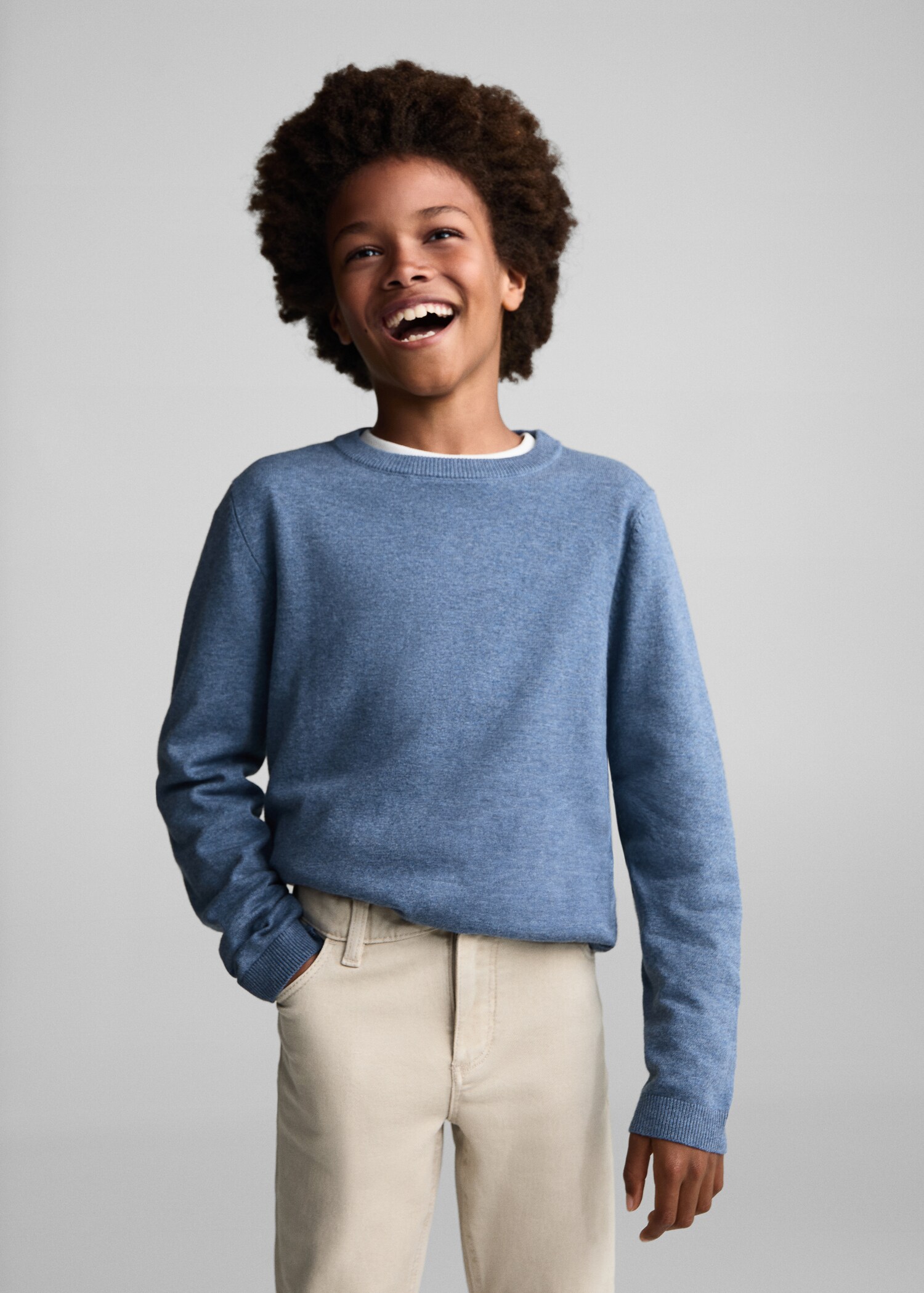 Knit cotton sweater - Medium plane