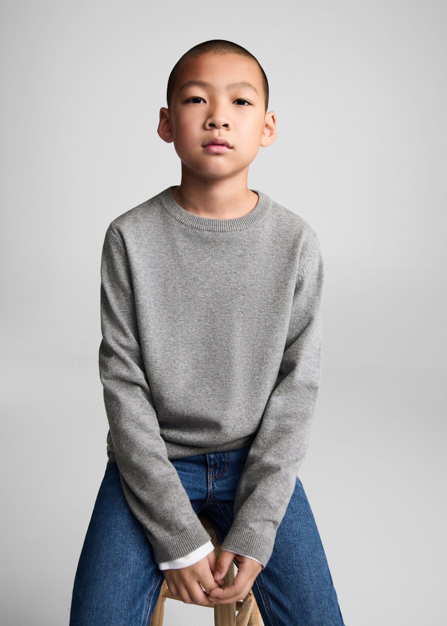 Pull-over jaspé coton - Plan moyen