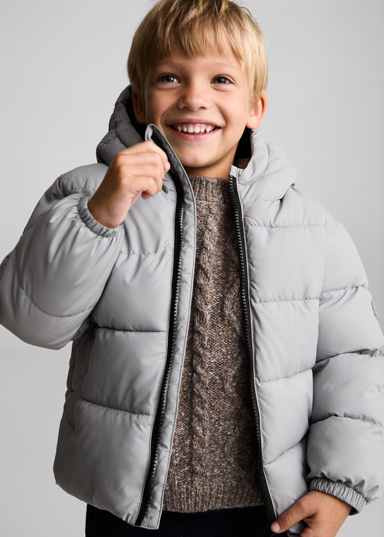 Hood quilted coat - Medium plane