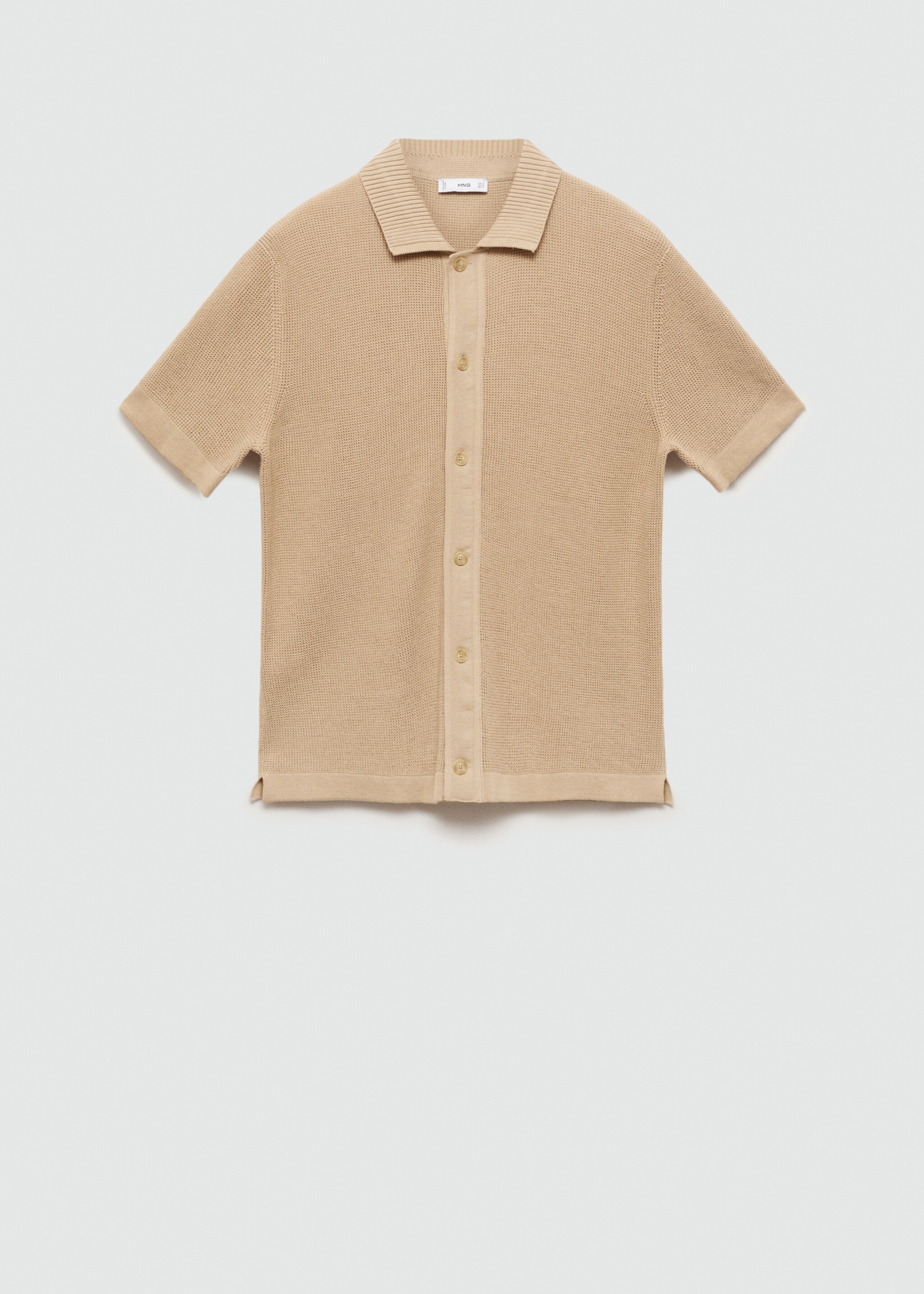 Buttoned micro-structure knitted polo shirt - Article without model