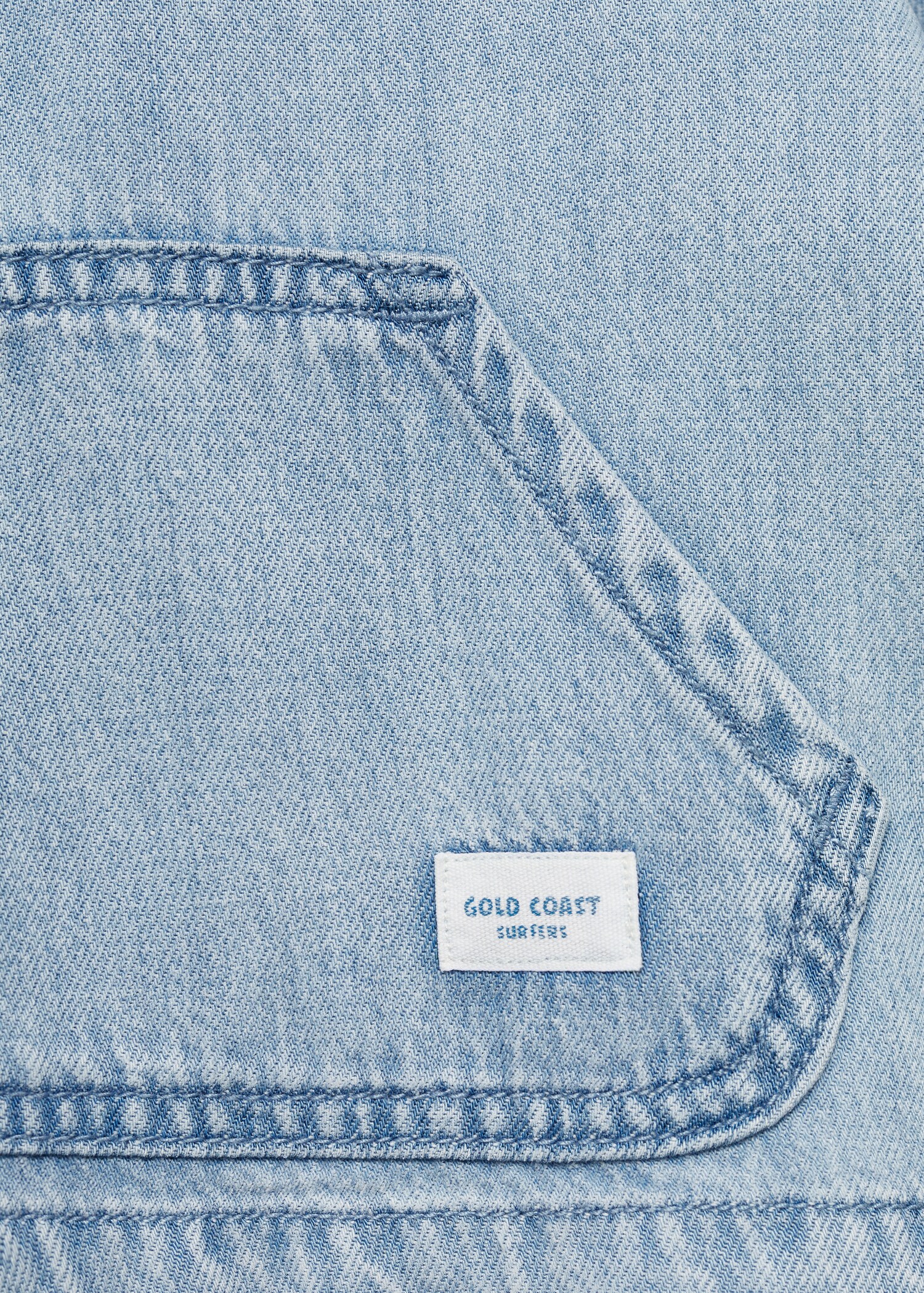 Denim jacket with kangaroo pocket - Details of the article 0
