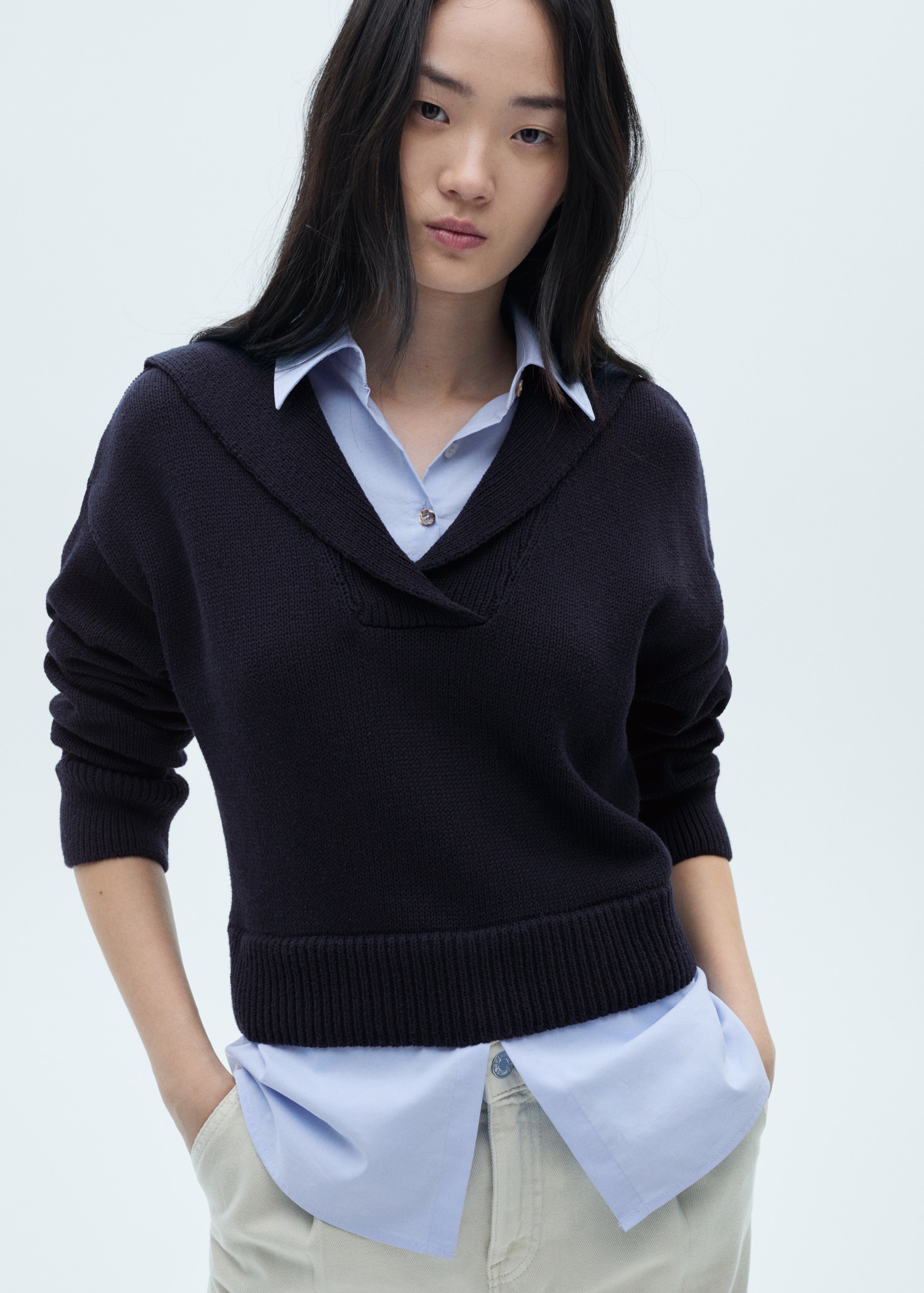 Combined shirt sweater - Main Image