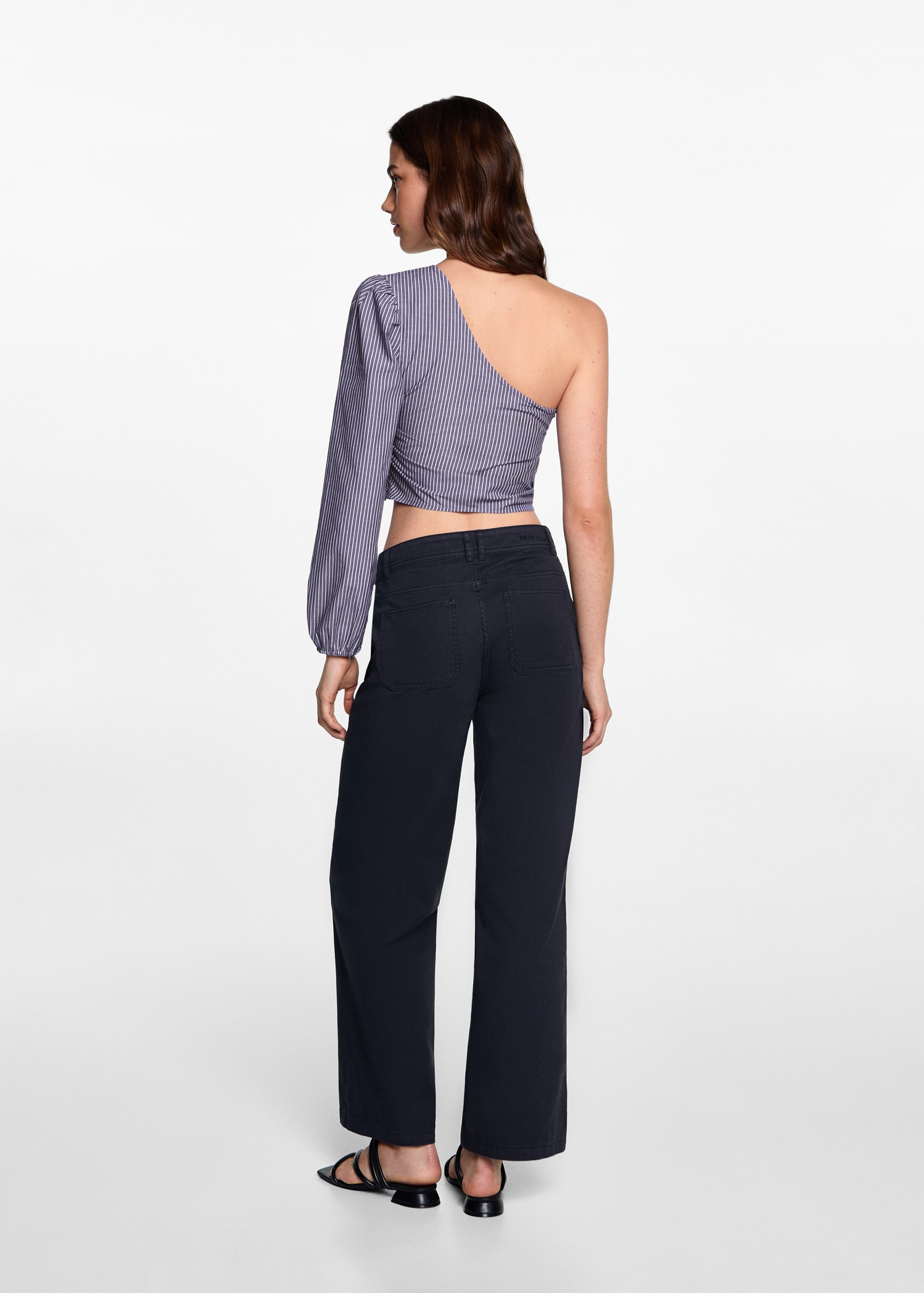 Asymmetrical striped blouse - Reverse of the article