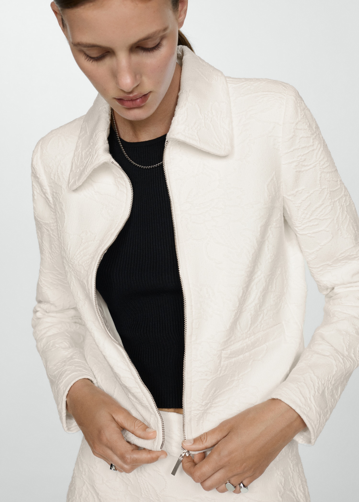 Veste texturée coton - Plan moyen