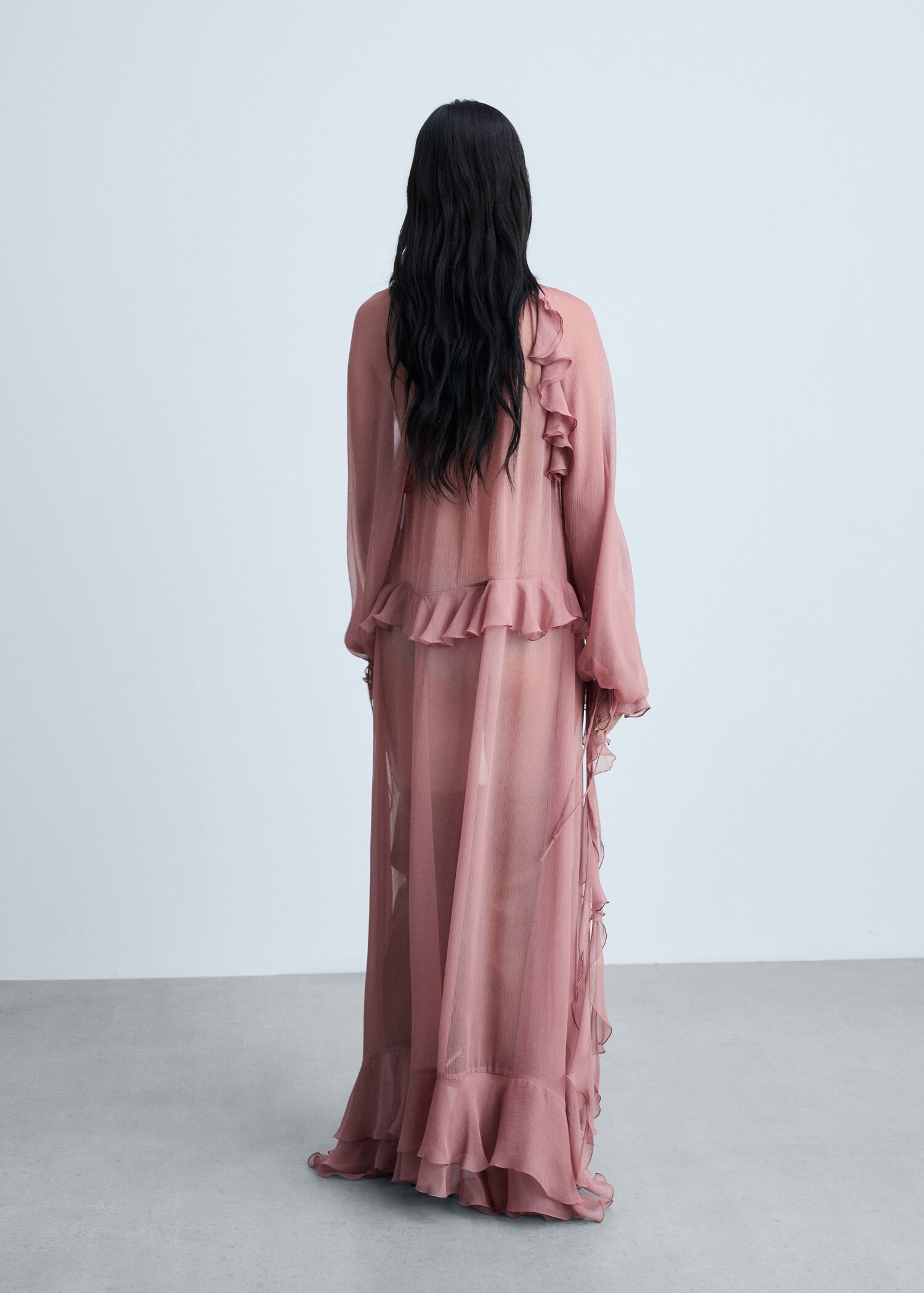 Robe gaze semi-transparente volants - Verso de l’article