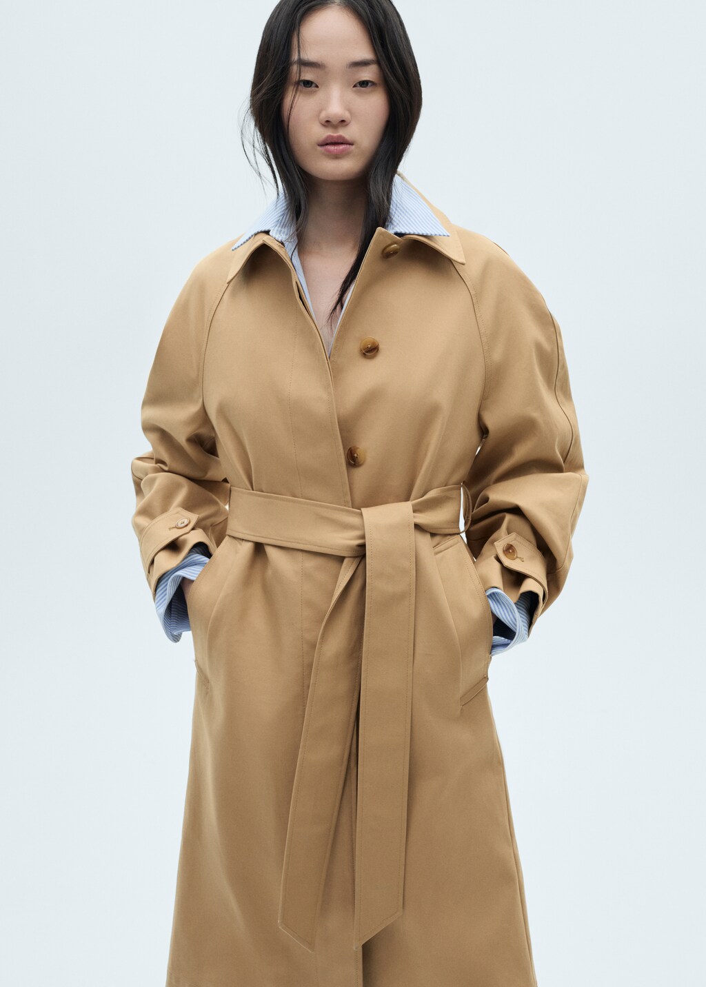 Trench ceinture coton Femme MANGO Canada
