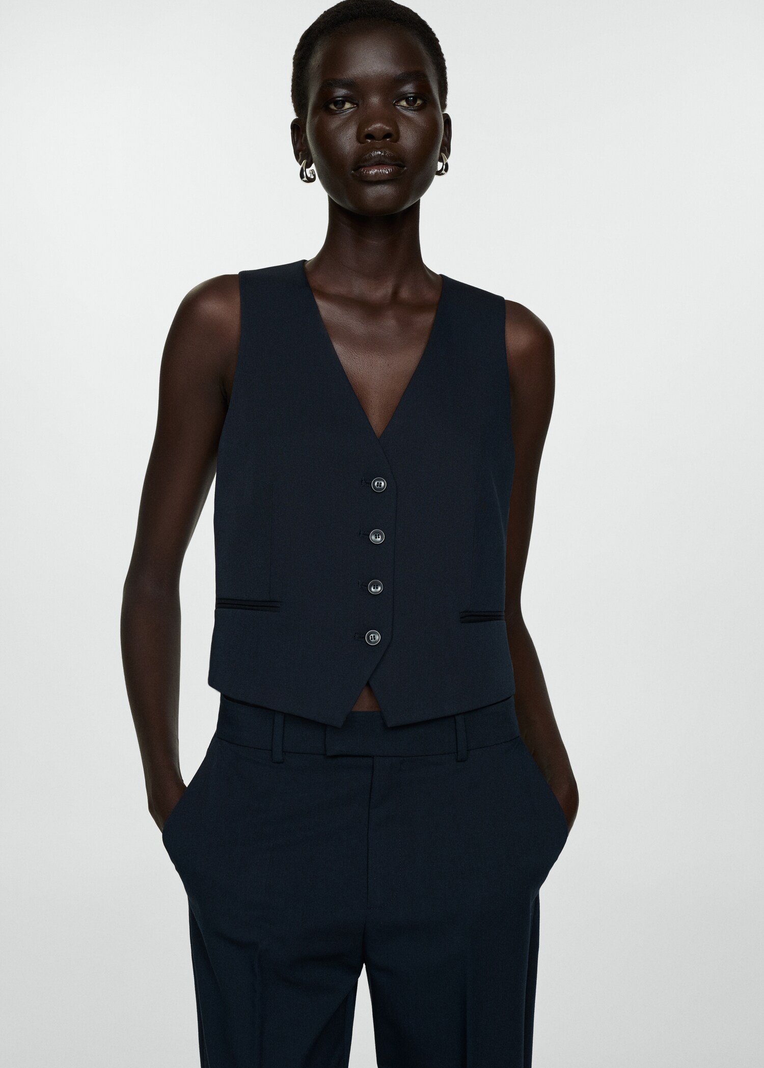 Suit waistcoat with buttons - Medium plane