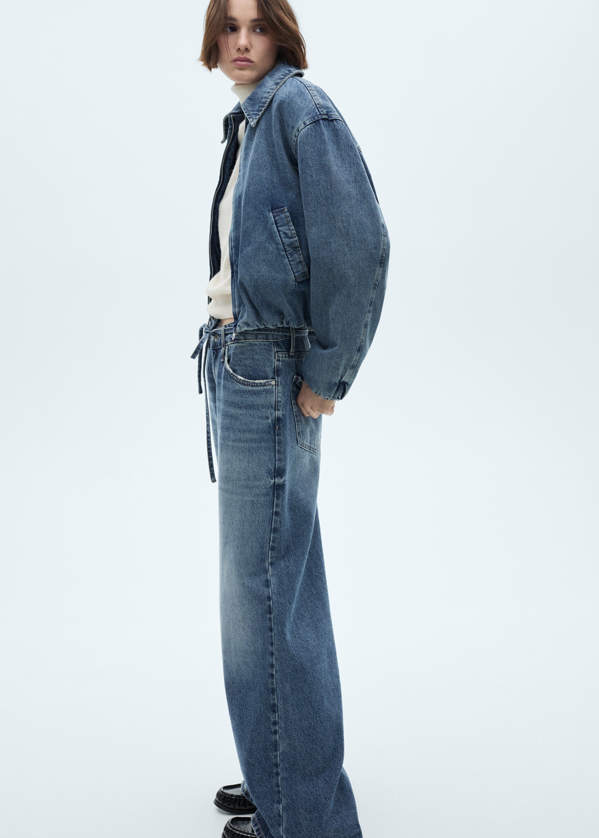 Blouson jean poches - Plan moyen