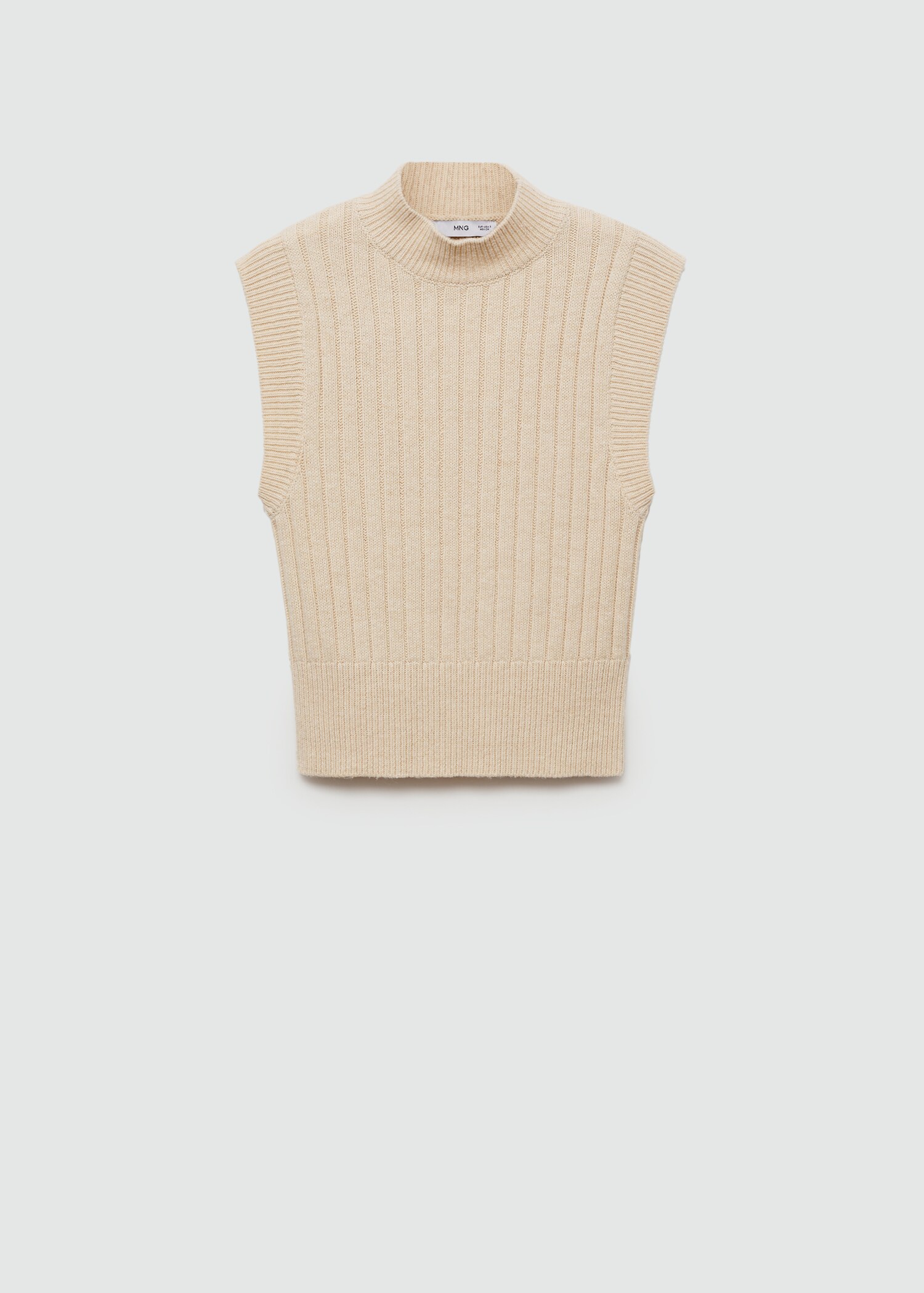 Perkins-neck knitted waistcoat - Article without model