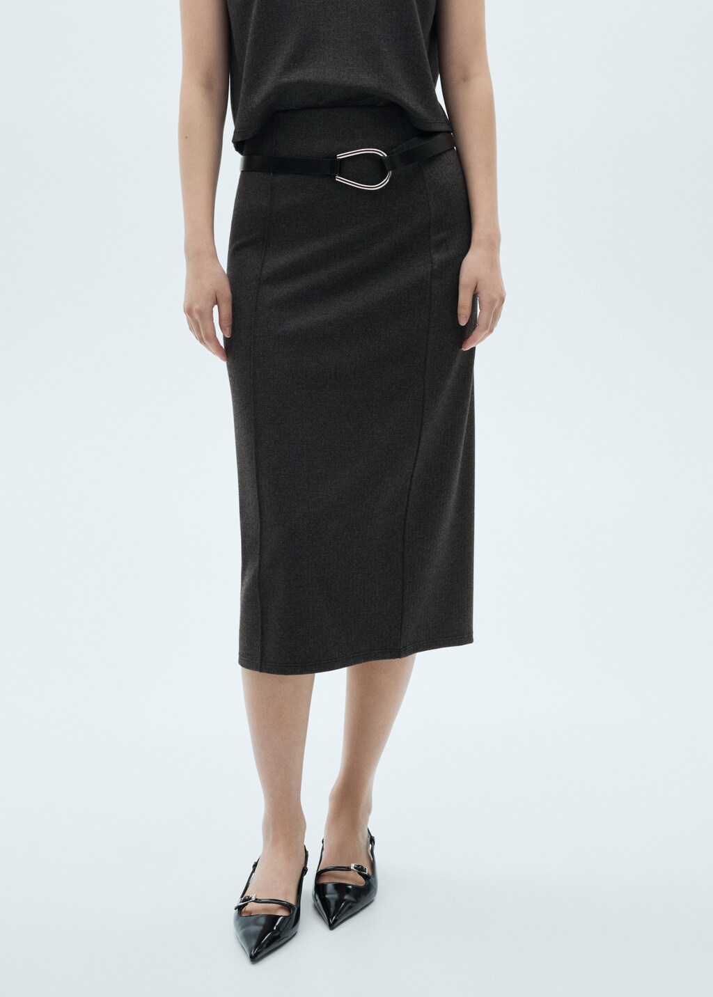 Jupe midi maille - Femme | MANGO Canada