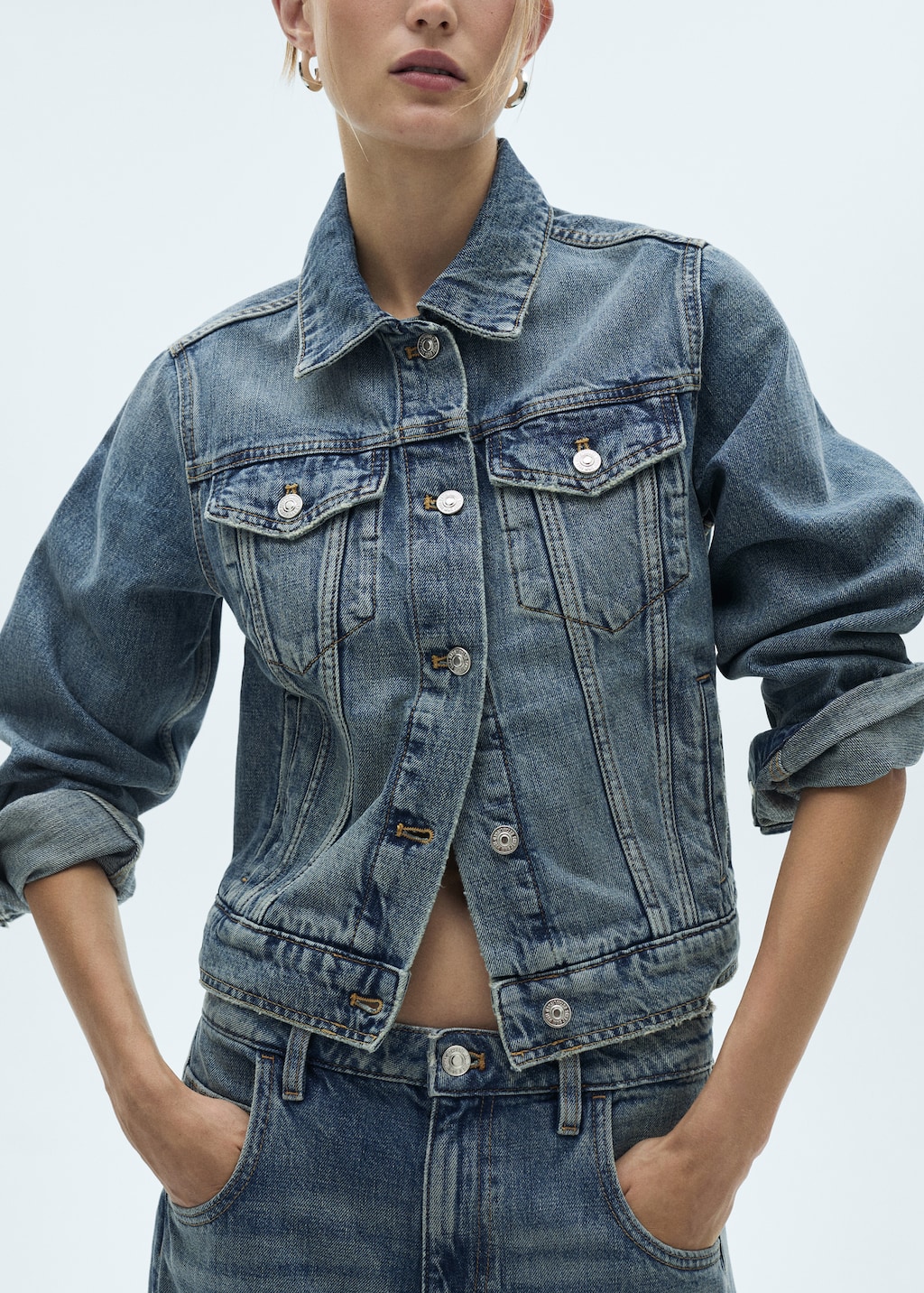 Pocketed denim jacket Women MANGO Saudi Arabia