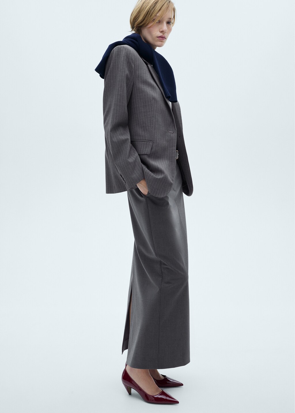 Long pencil skirt with opening - Women | MANGO USA Long pencil skirt with opening - Women | MANGO USA