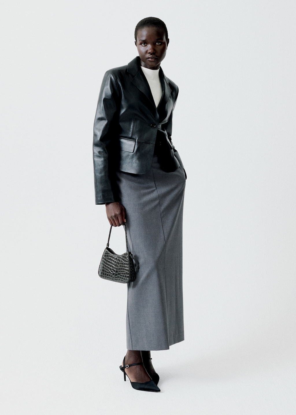 Long pencil skirt with opening Women MANGO Singapore