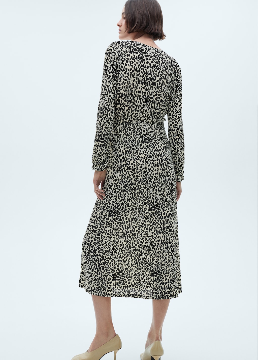 MANGO Leopard print long dress ecru 6 Woman