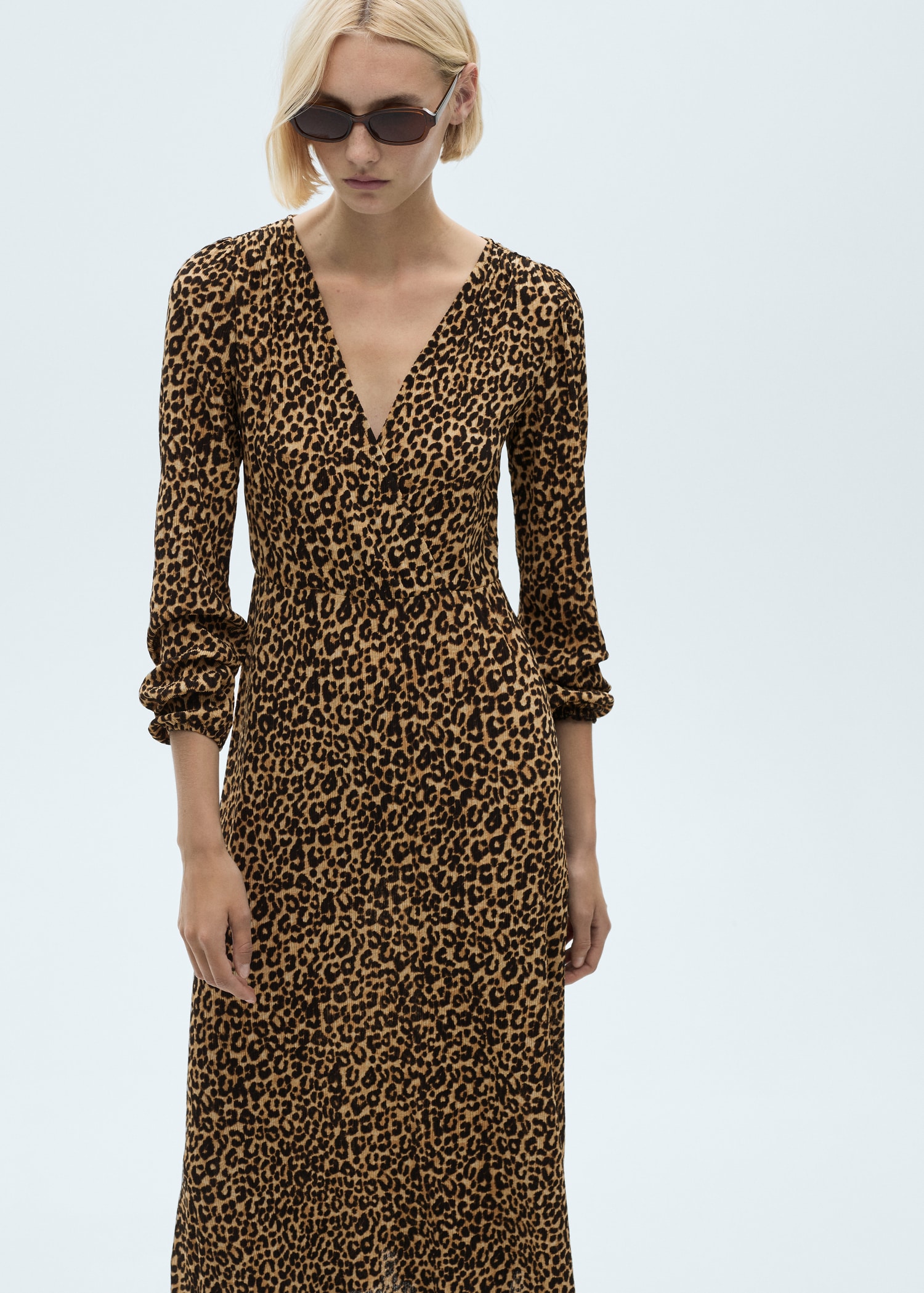 Leopard-print long dress - Medium plane