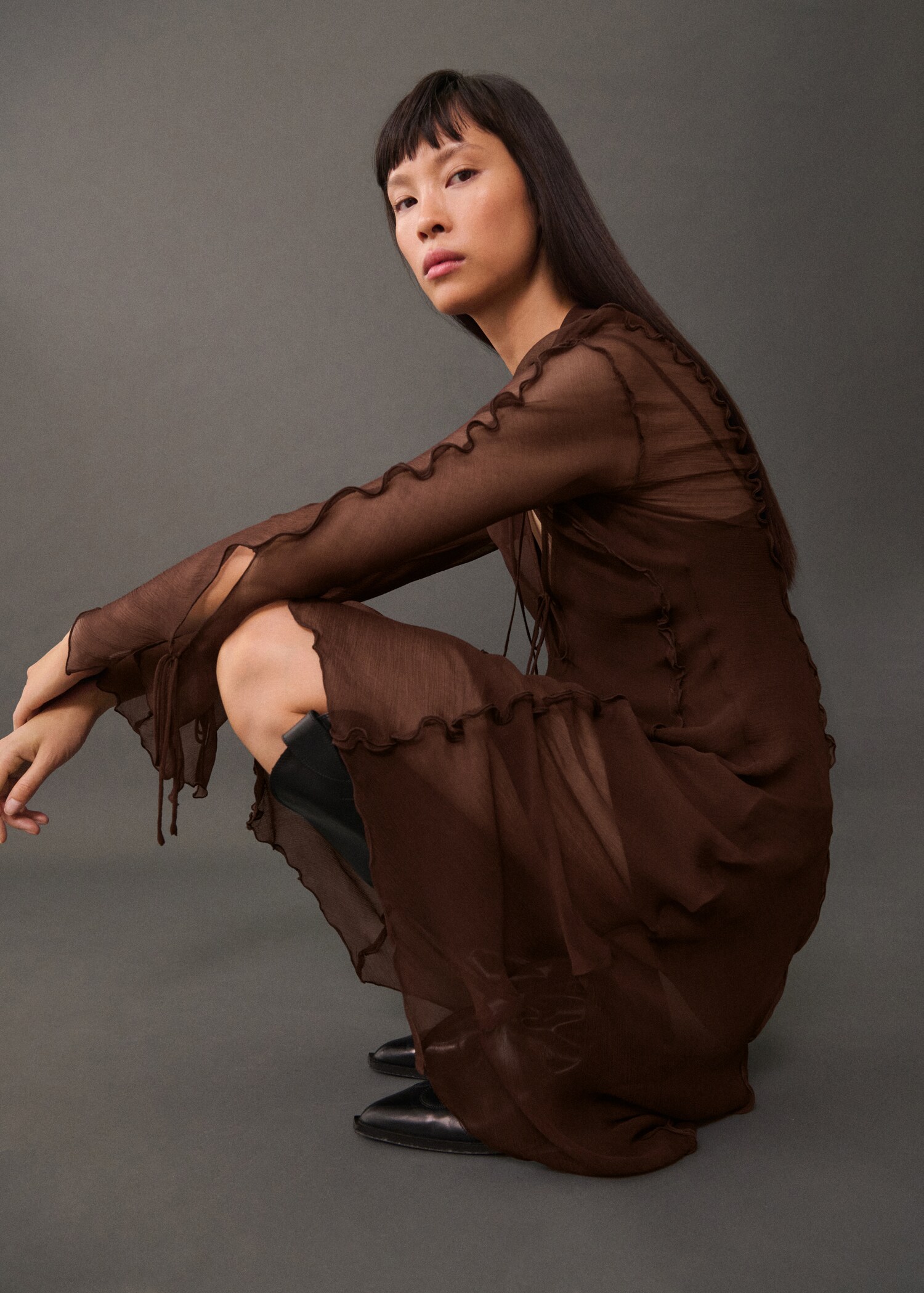 Vestido gasa evasé - Details of the article 2