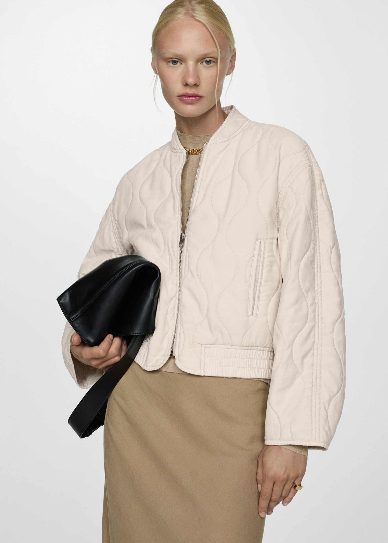Quilted bomber jacket - Medium plane