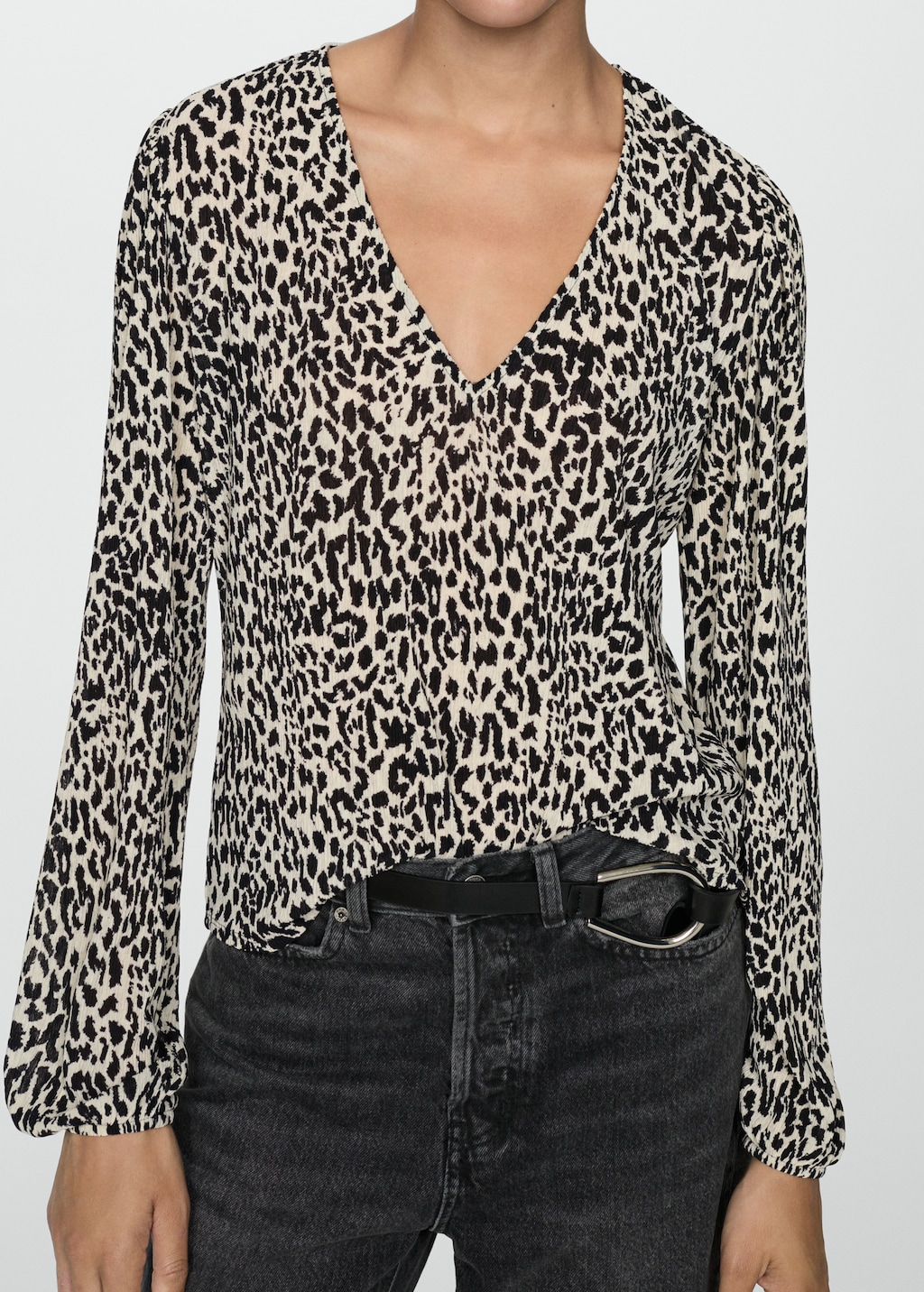 Animal-print blouse