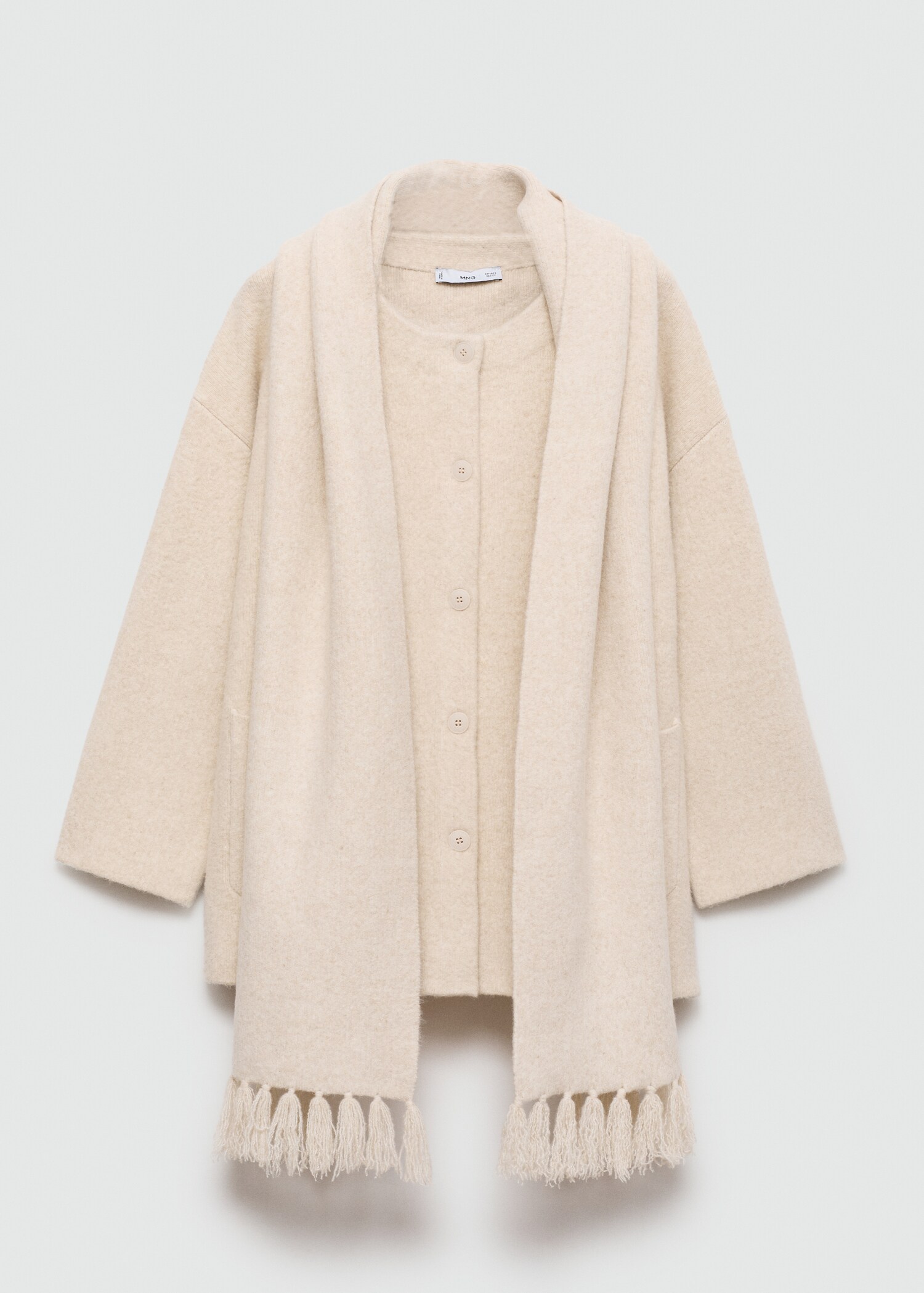 Knitted coat with detachable scarf - Article without model